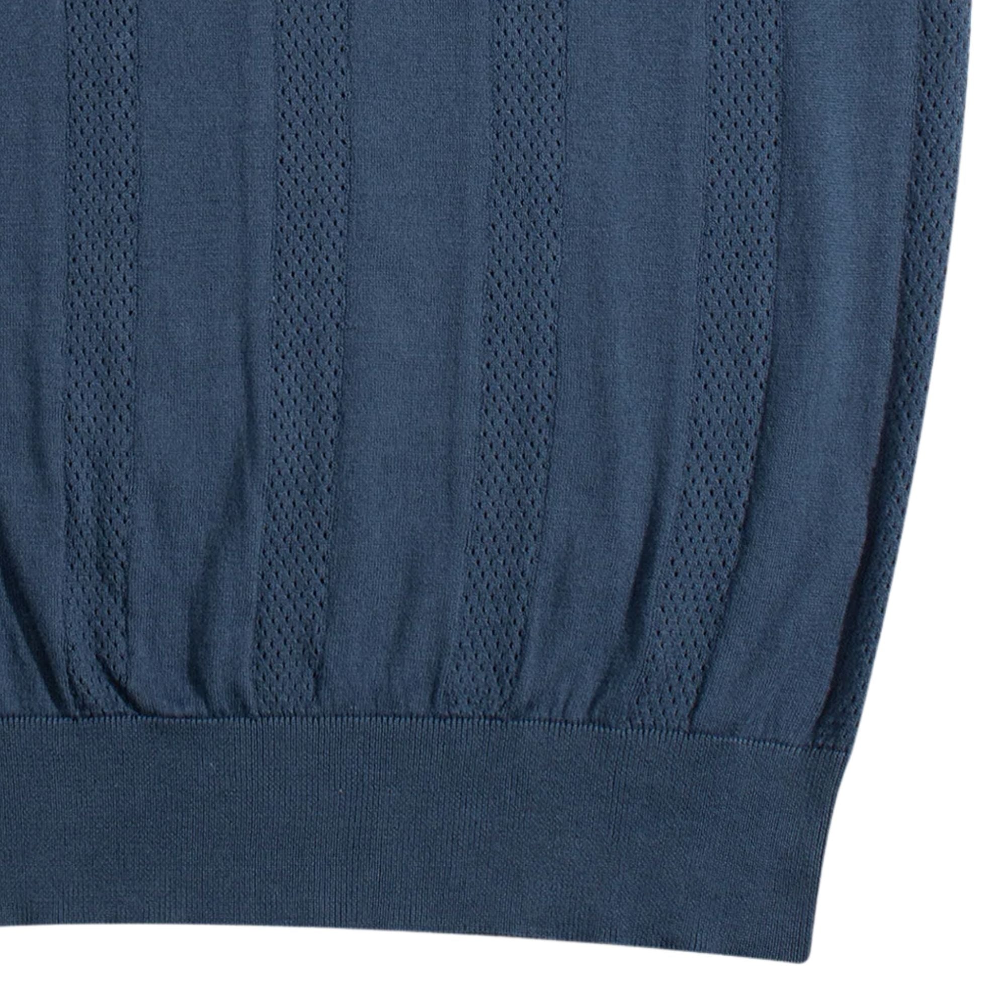Clifford Open-Knit Polo - Perf Blue