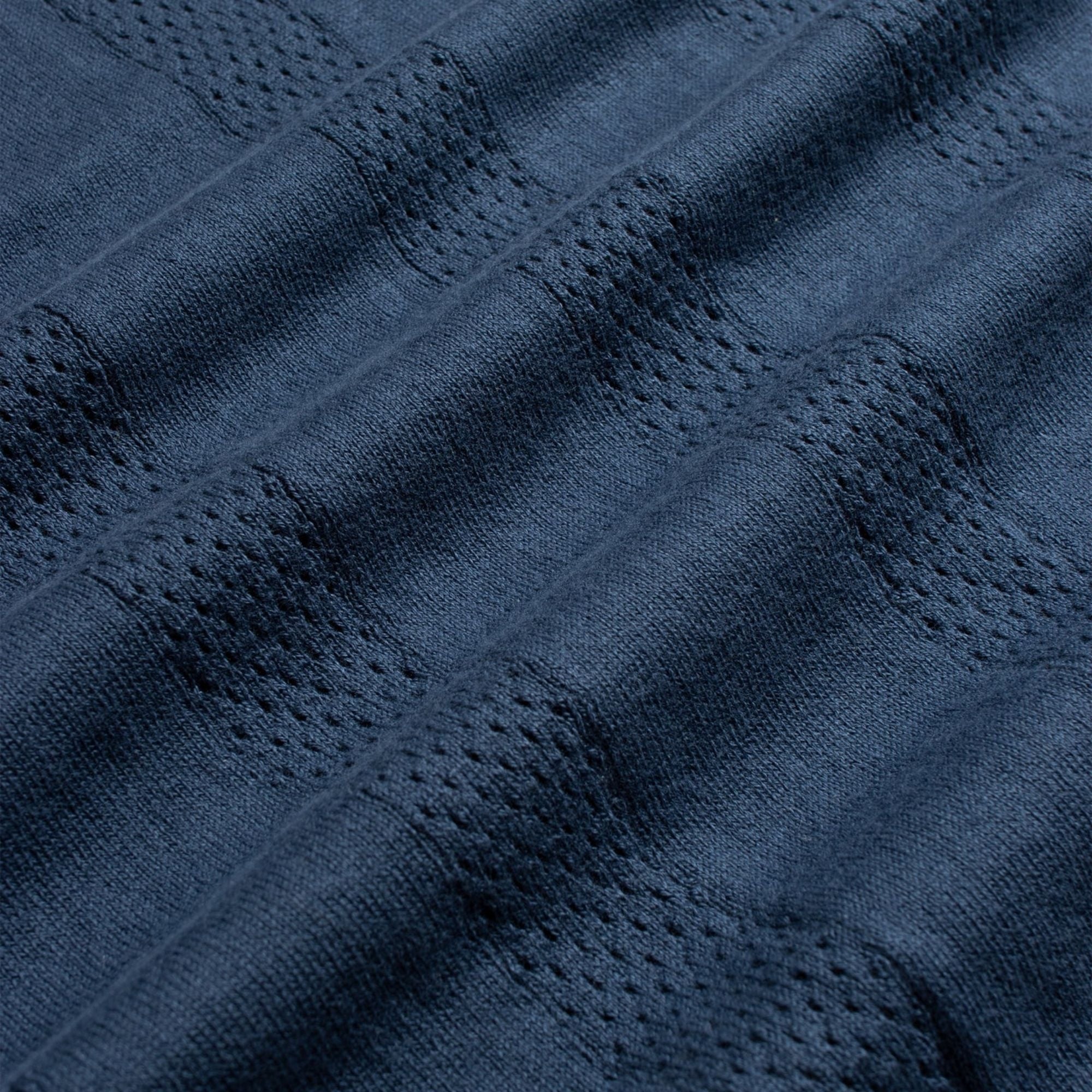 Clifford Open-Knit Polo - Perf Blue