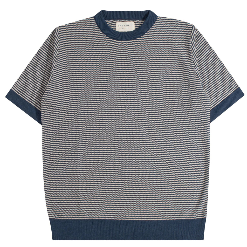 Newport Knit T-Shirt - Blue/Sand