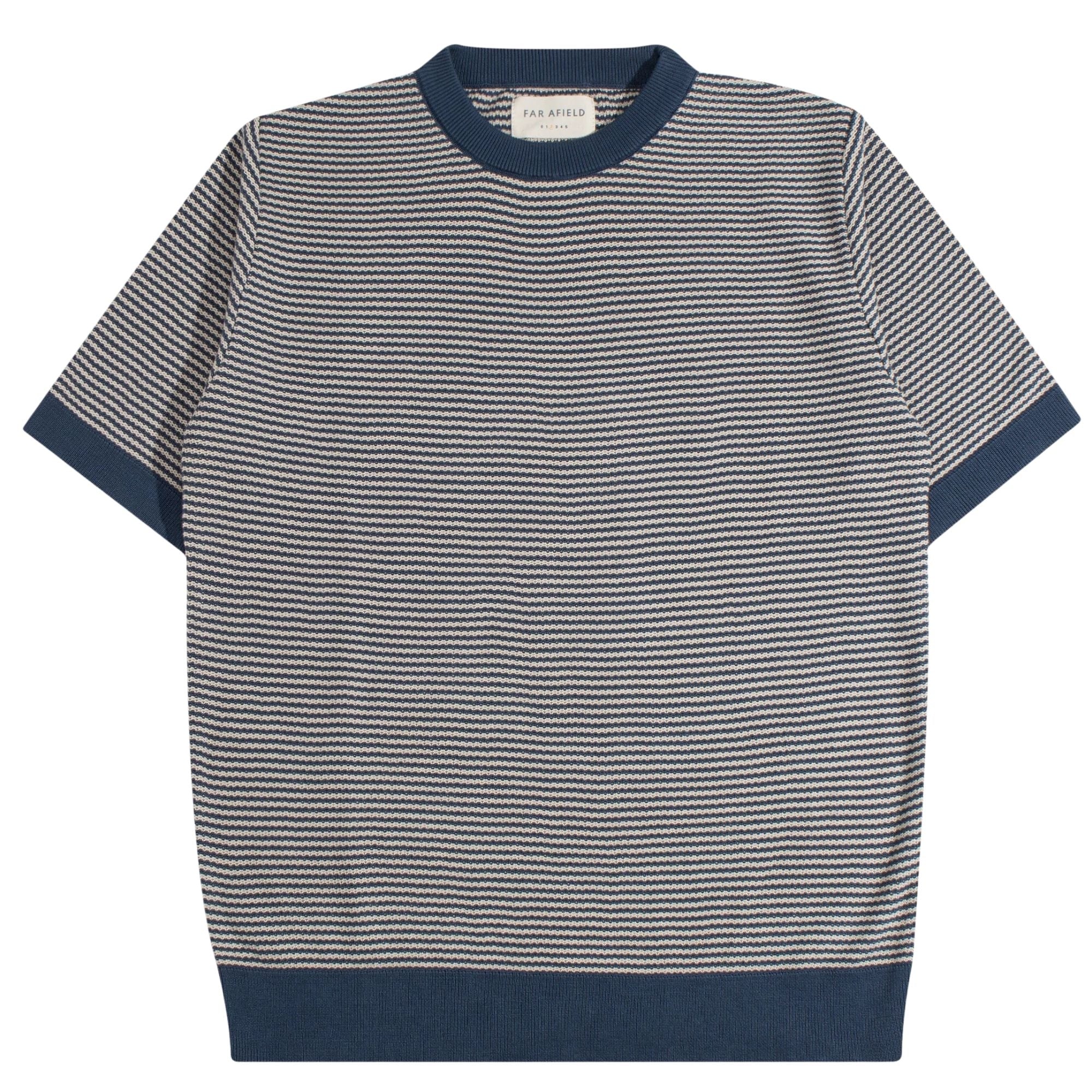 Newport Knit T-Shirt - Blue/Sand