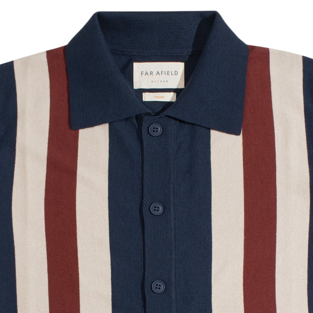 Velzy Simple Stripe Knit Shirt - Navy