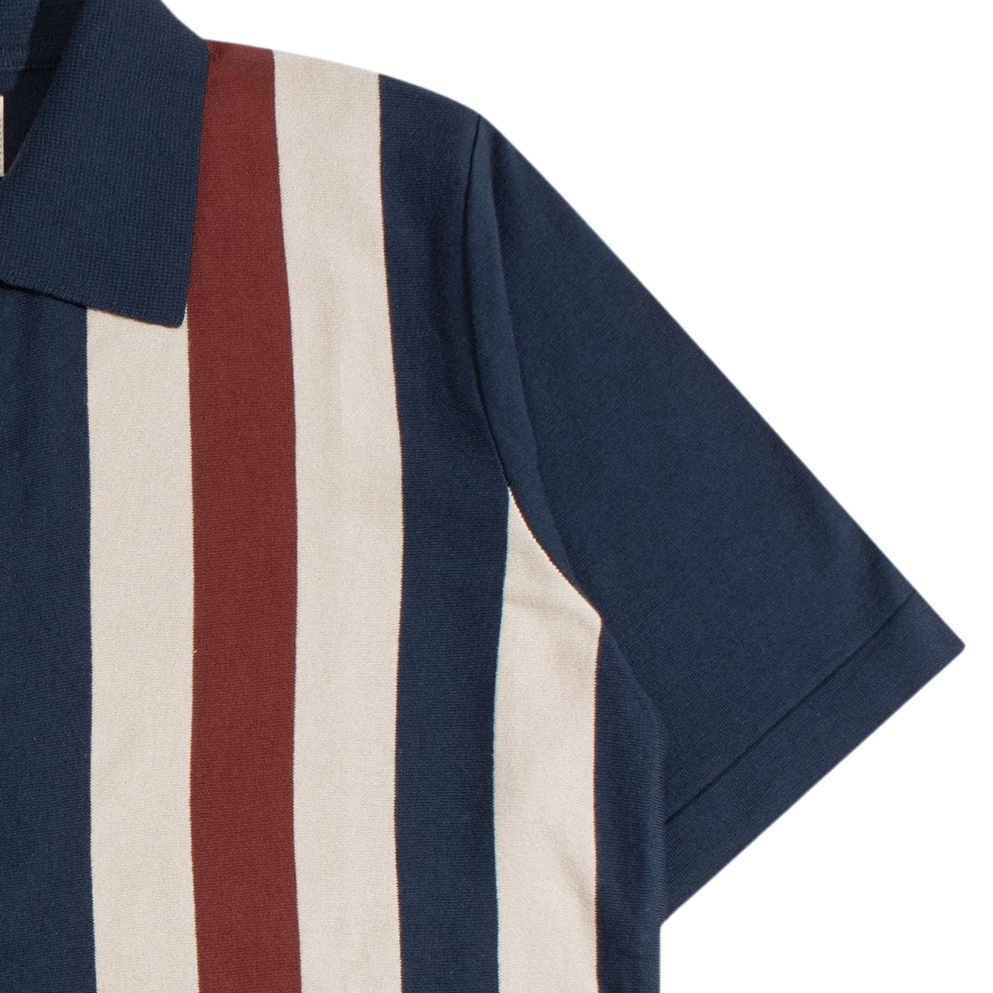 Velzy Simple Stripe Knit Shirt - Navy