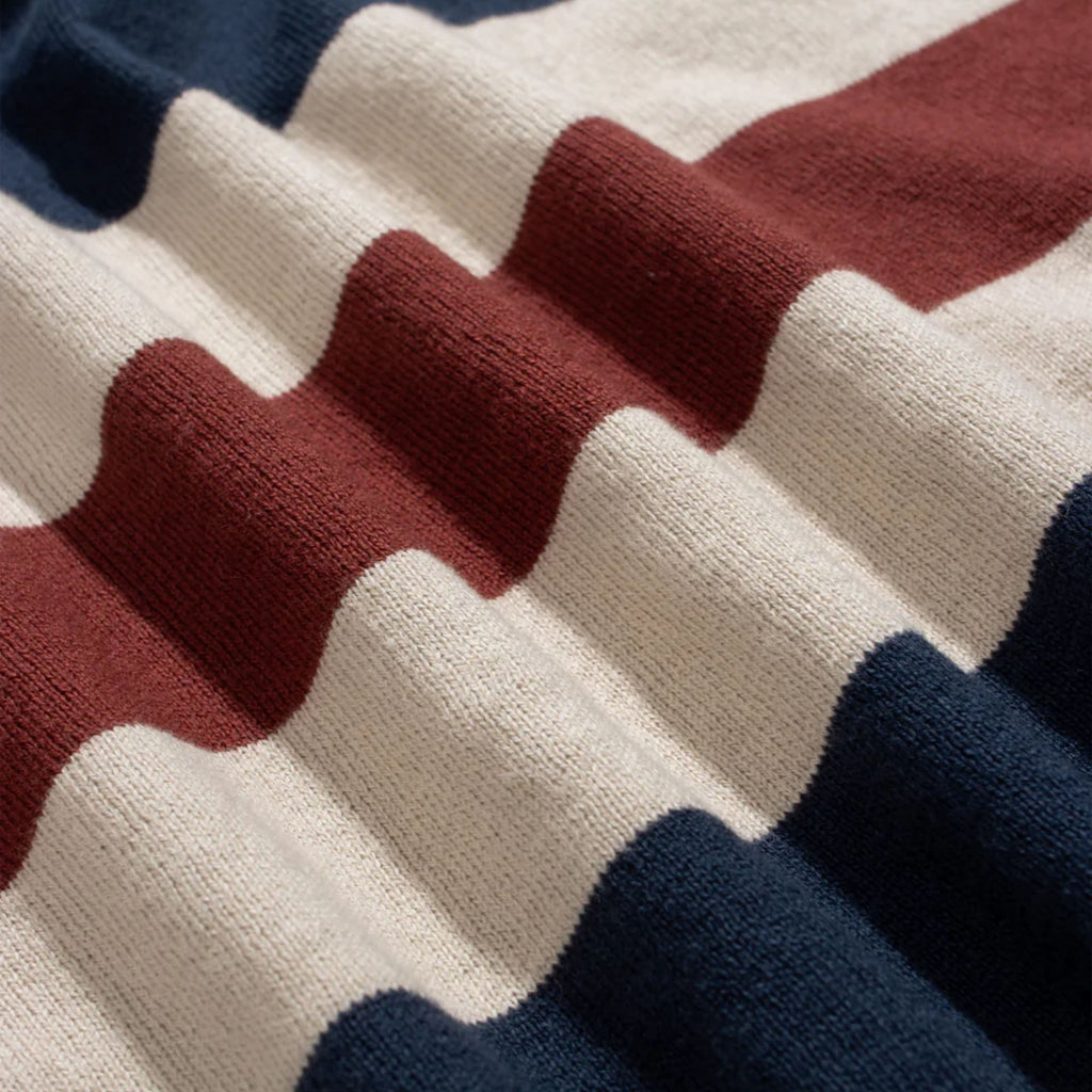 Velzy Simple Stripe Knit Shirt - Navy