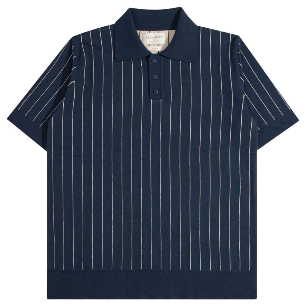 Benny Knitted Polo - Navy/Sand