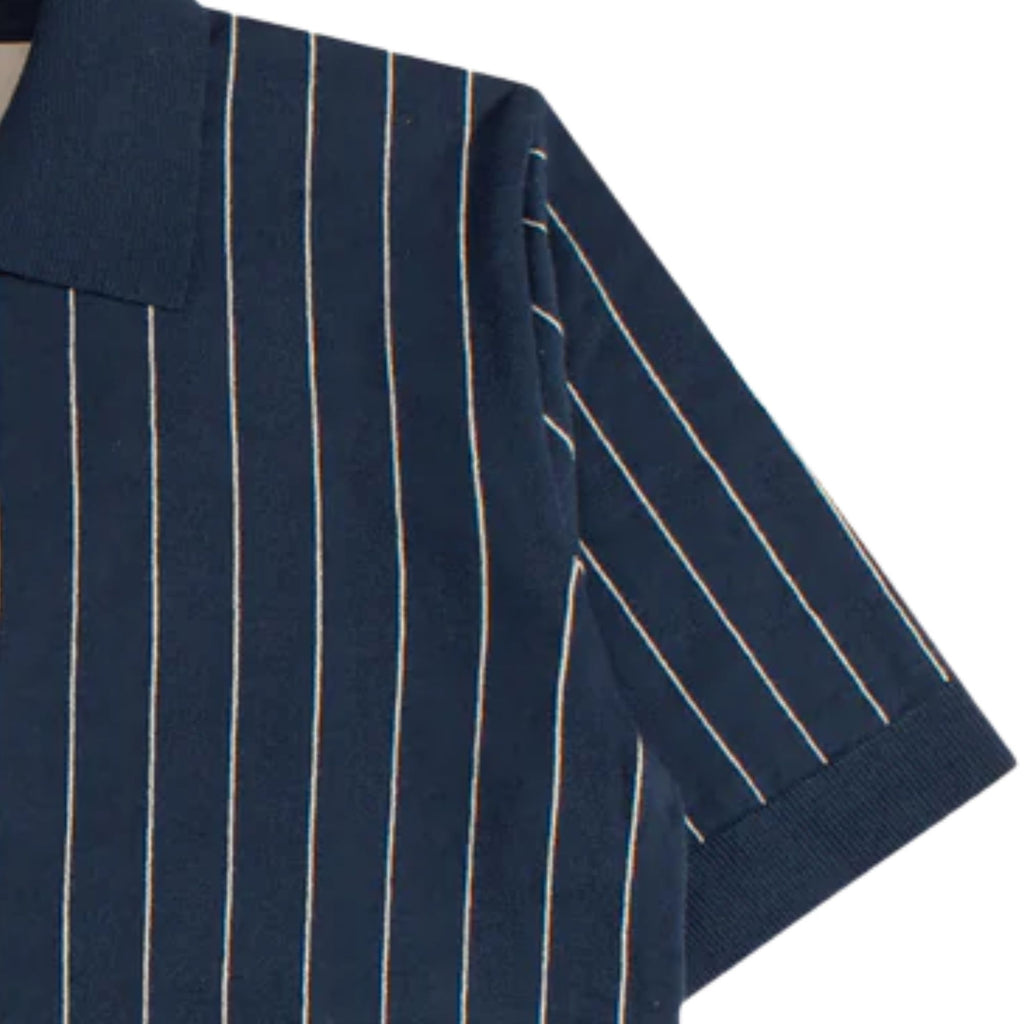 Benny Knitted Polo - Navy/Sand