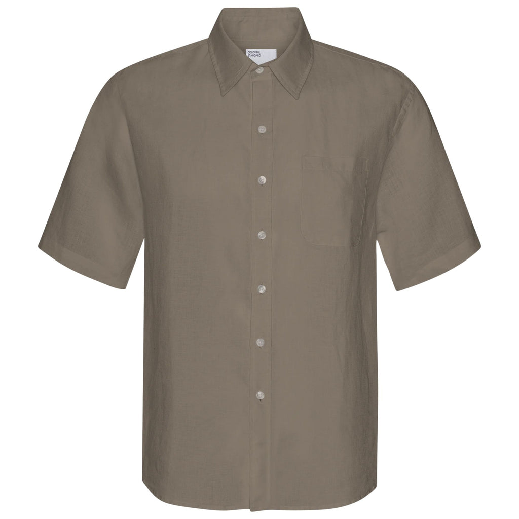 Linen Short Sleeve Shirt - Dusty Olive