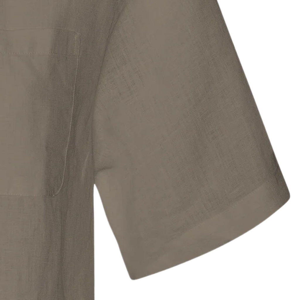 Linen Short Sleeve Shirt - Dusty Olive