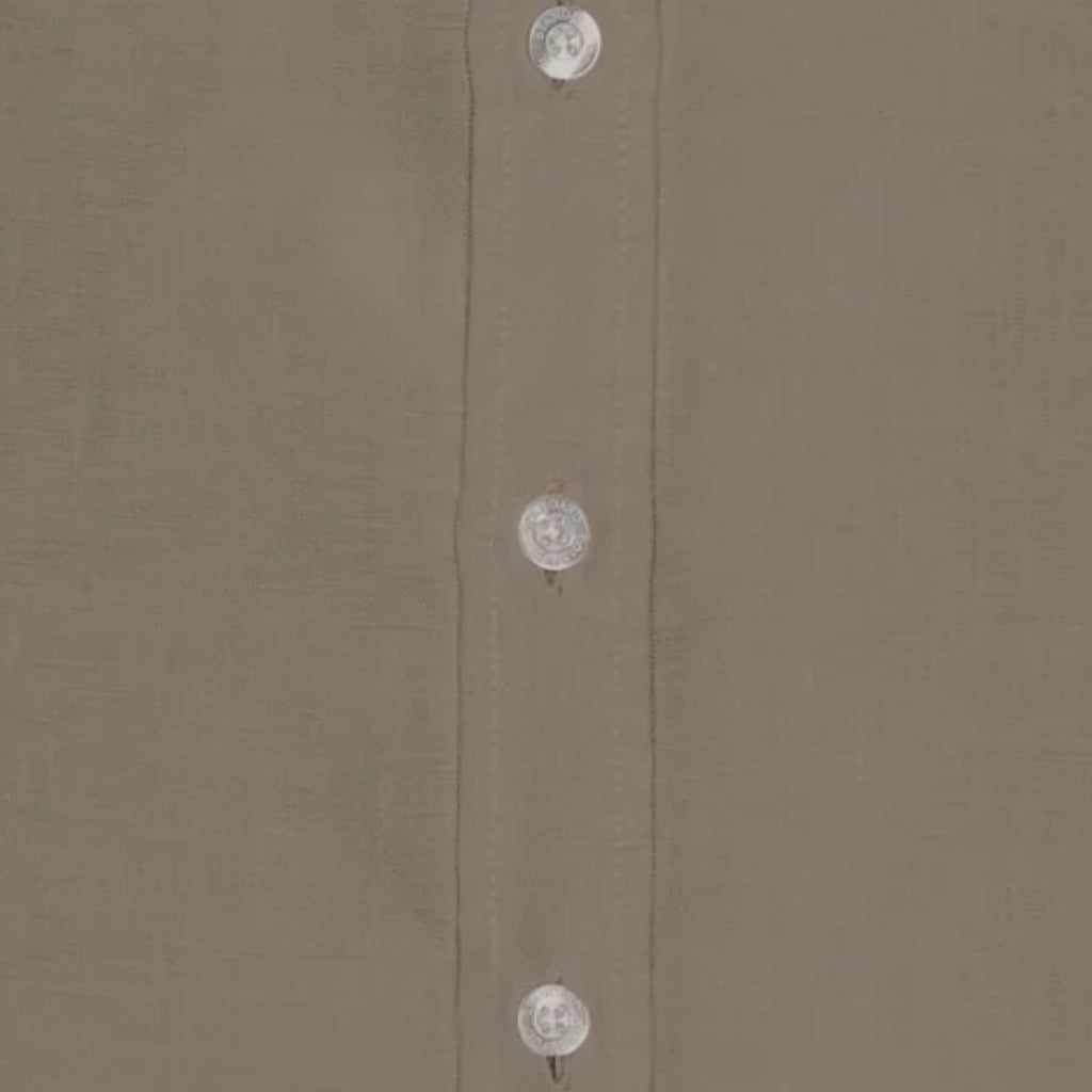 Linen Short Sleeve Shirt - Dusty Olive