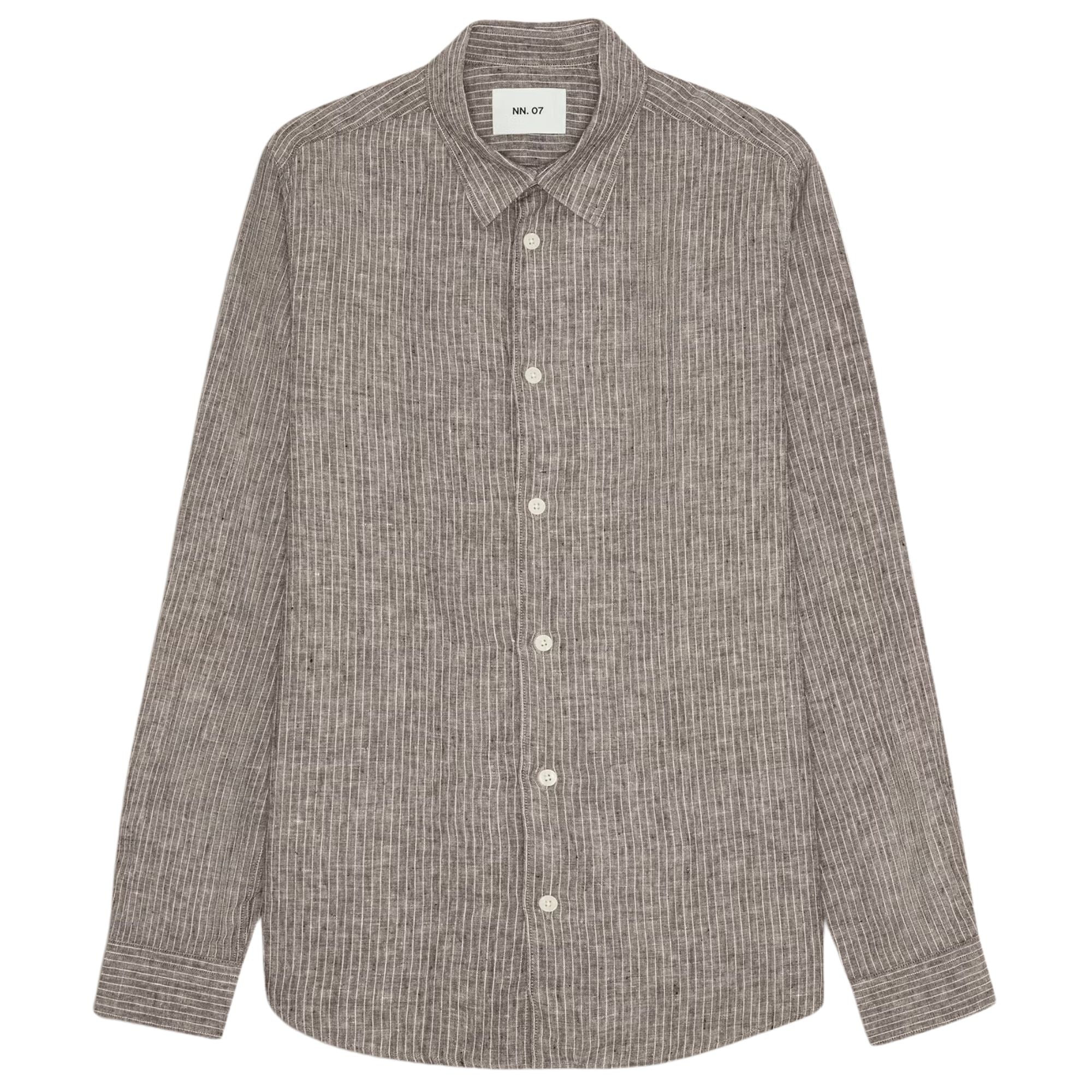 Enzo Classic Collar Linen Shirt - Clay