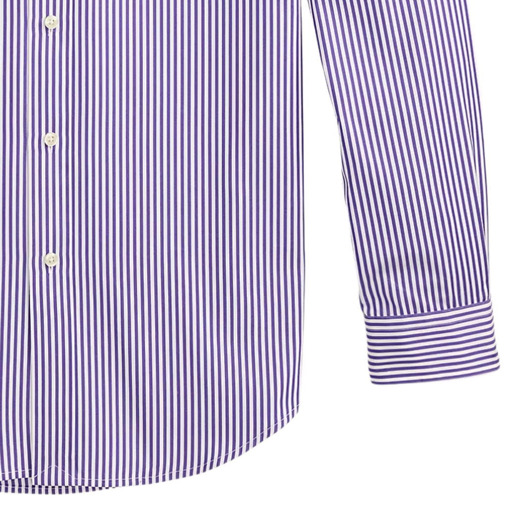 Custom Fit Striped Poplin Shirt - Purple