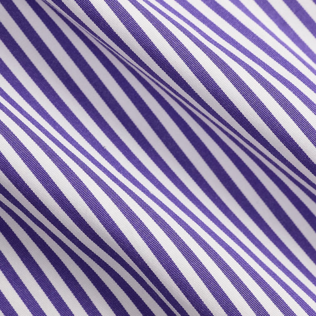 Custom Fit Striped Poplin Shirt - Purple