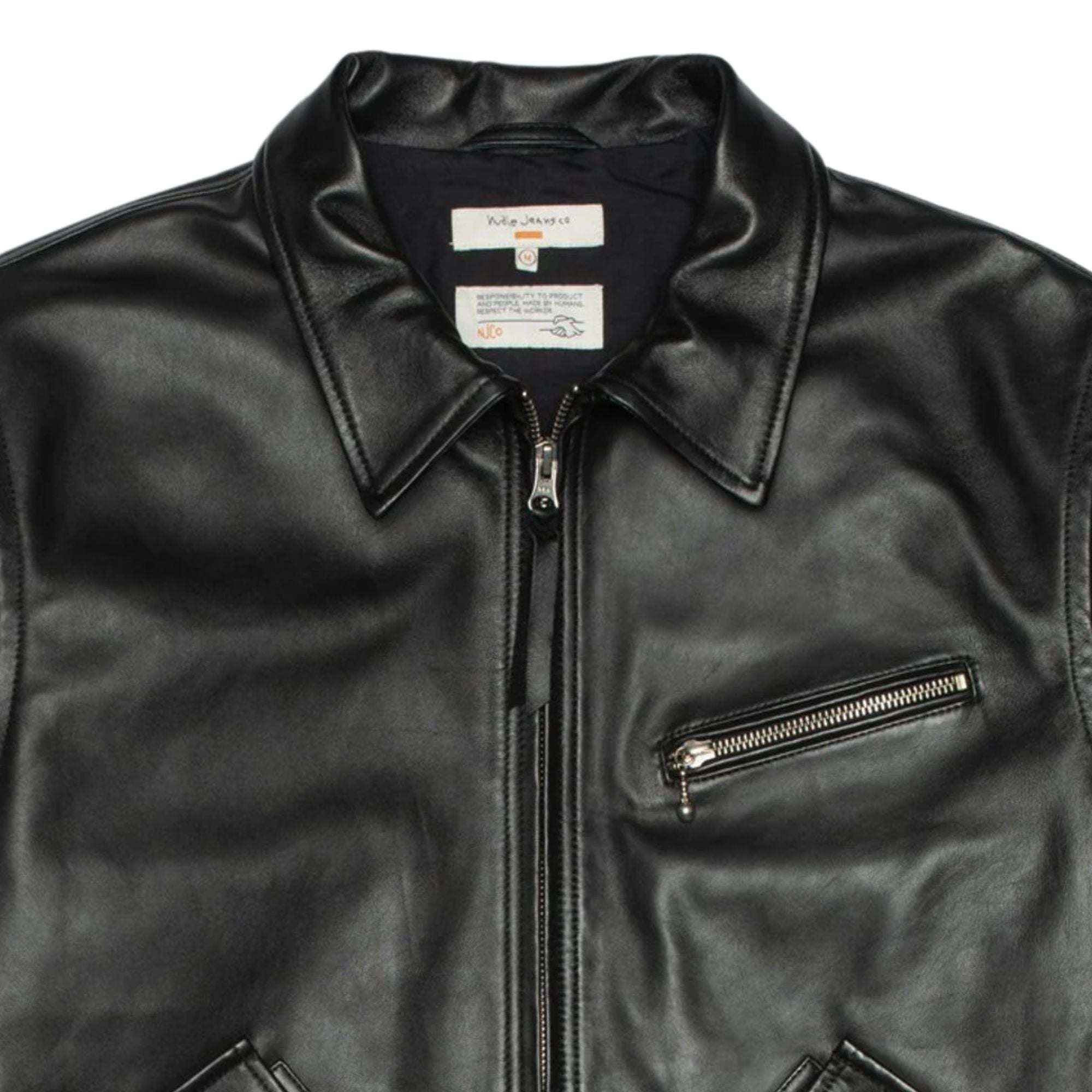 Nudie Jeans Blake Zip Leather Jacket - Black – Stuarts London