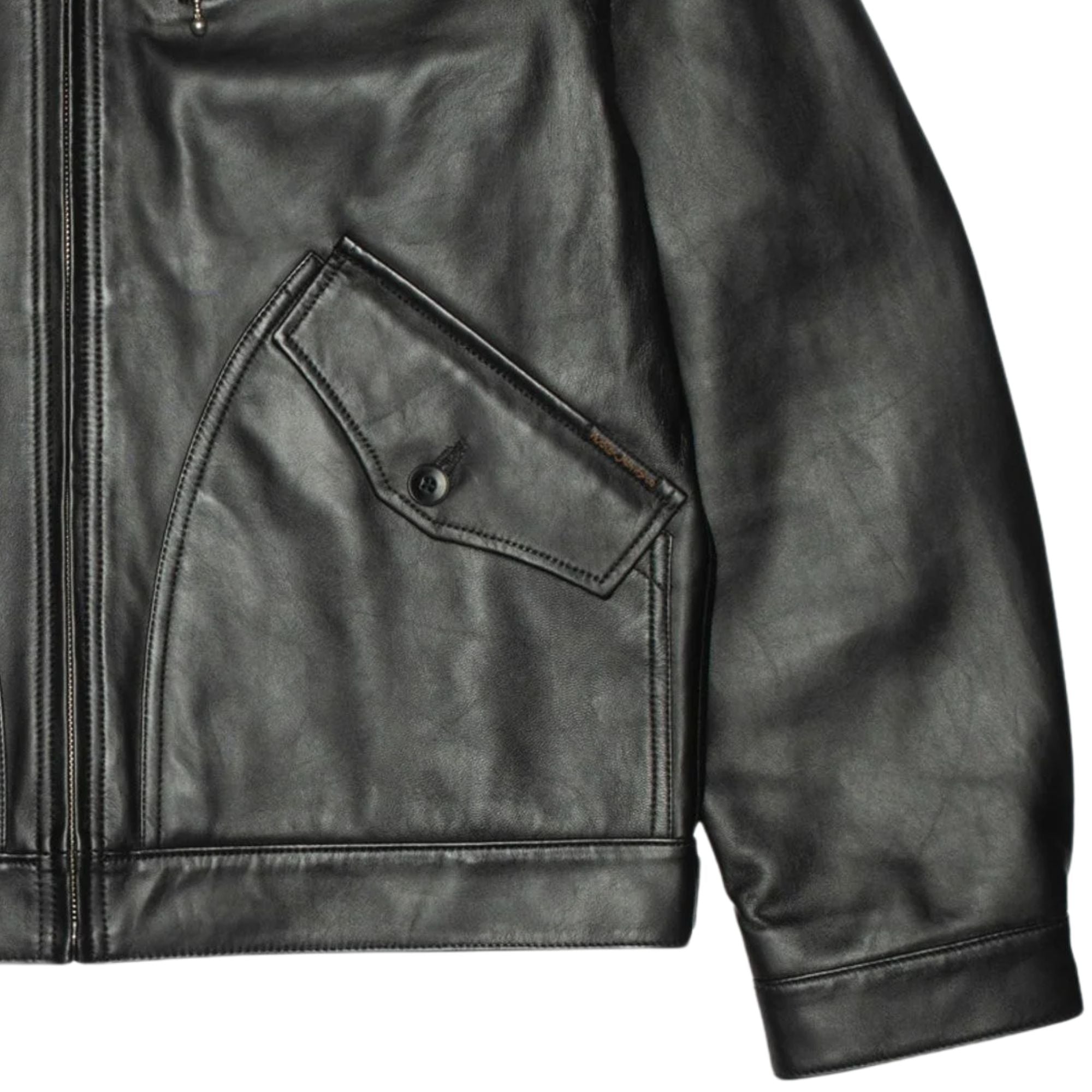Blake Zip Leather Jacket - Black