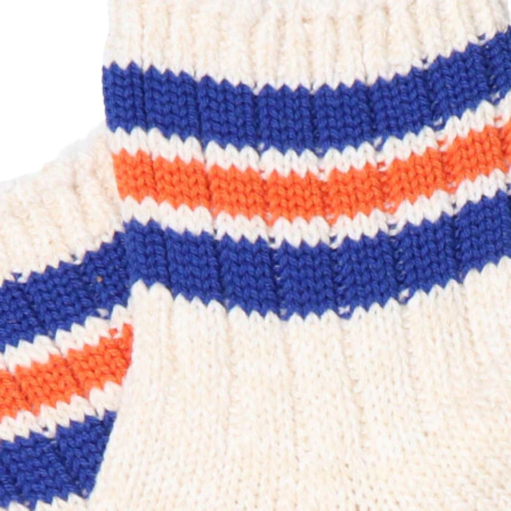 Stripes Short Slub Socks - Blue/Orange