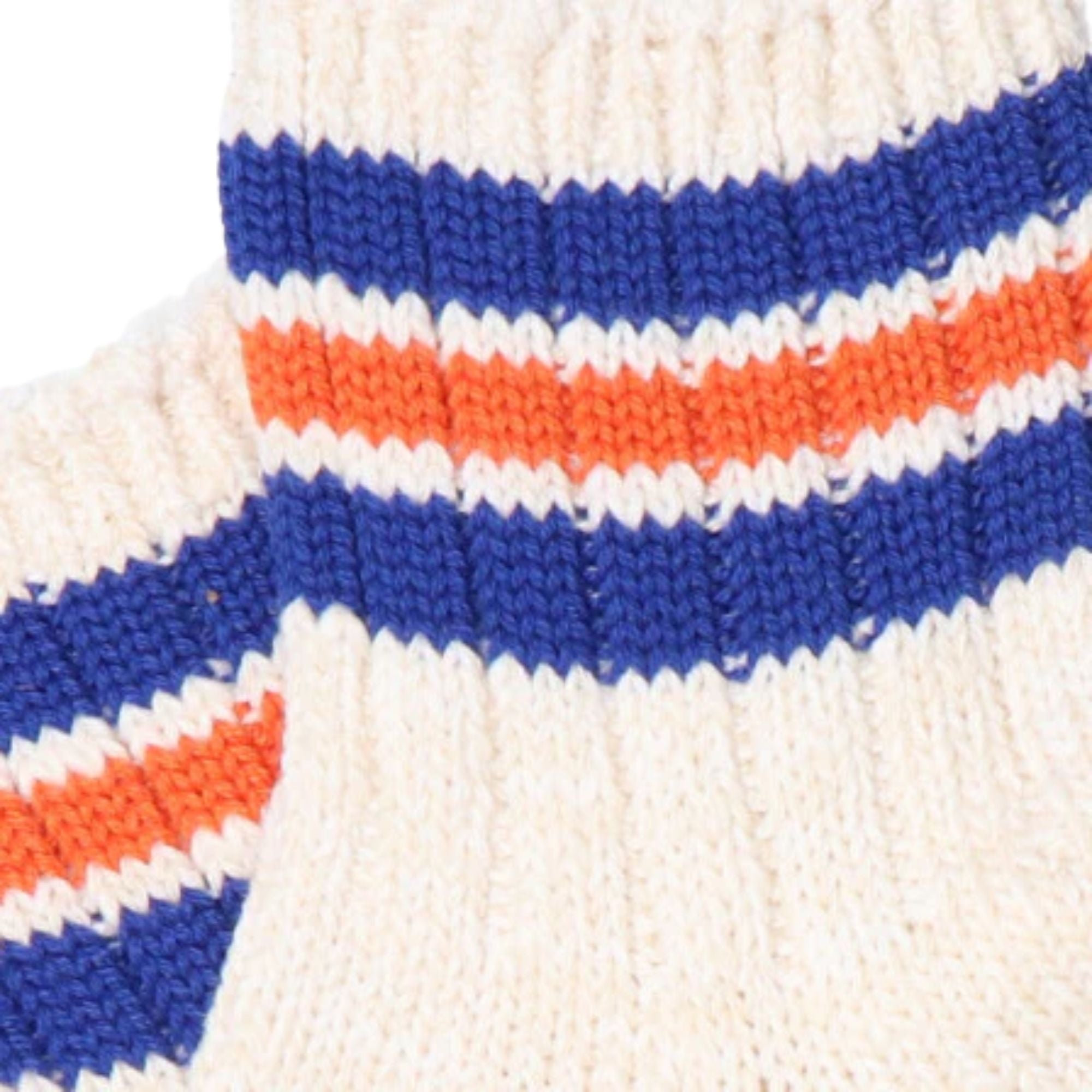 Stripes Short Slub Socks - Blue/Orange
