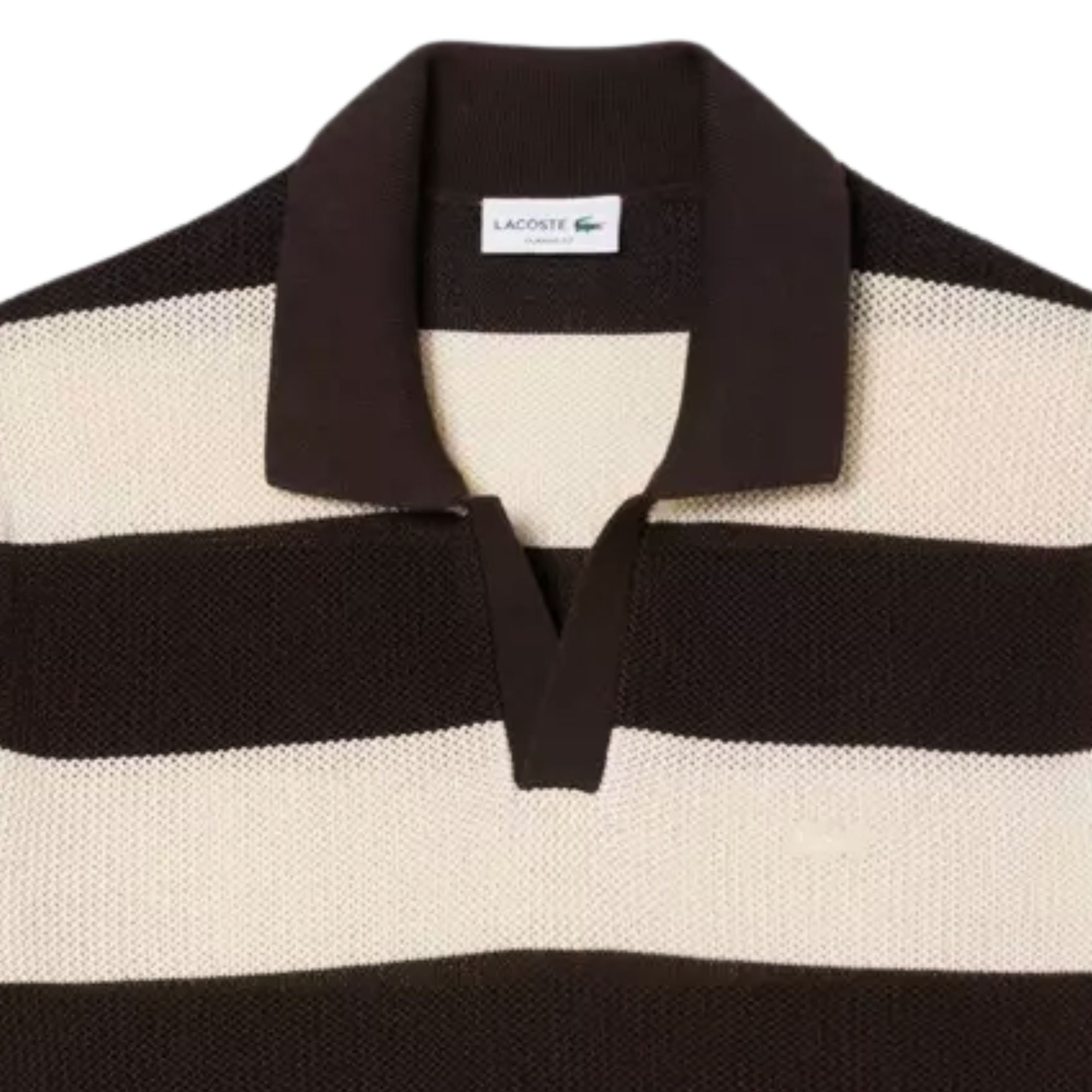 Knit Stripe Polo - Beige