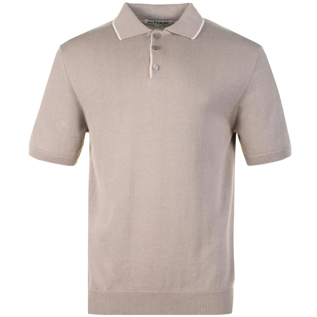 Short Sleeve Polo Tipping - Biscotto