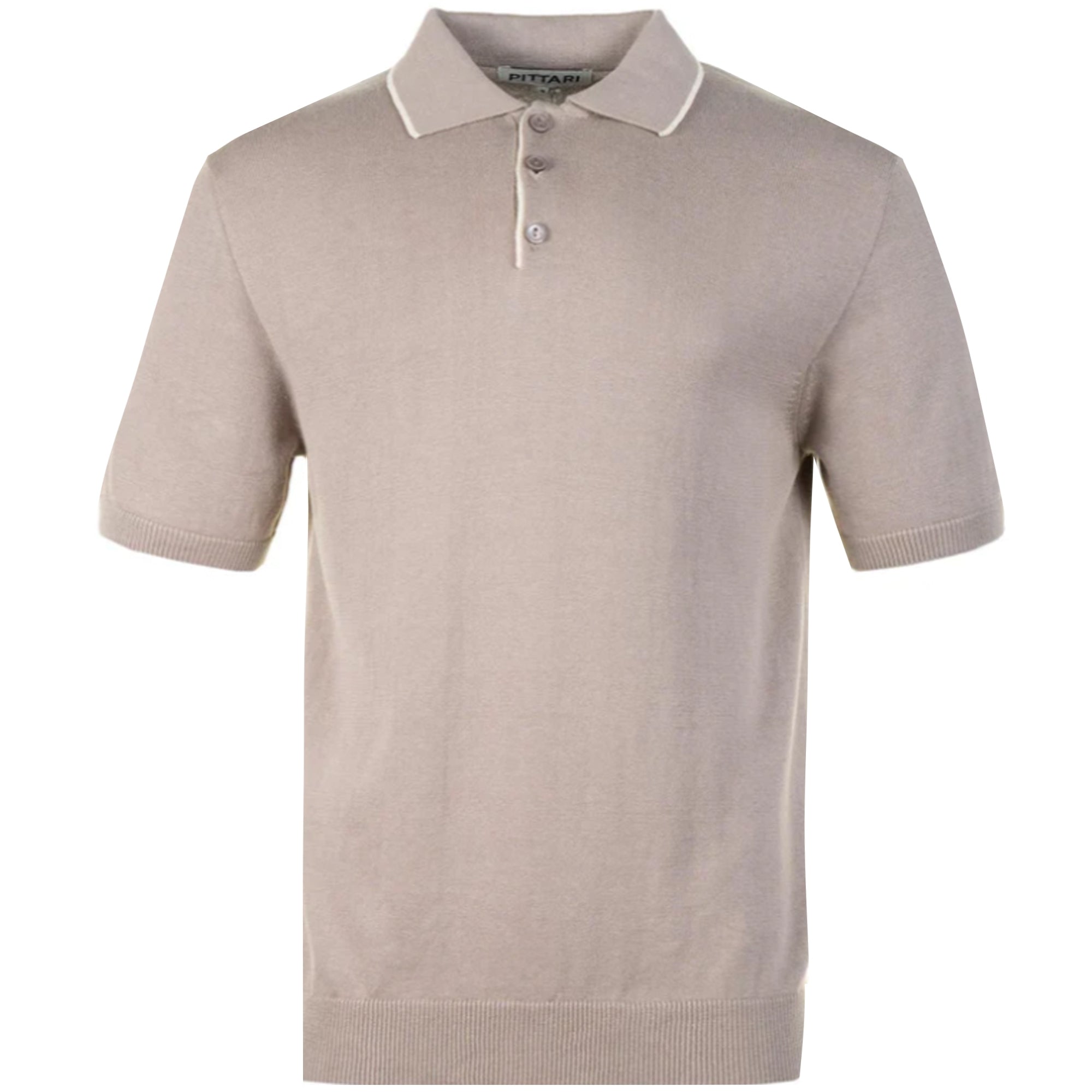 Short Sleeve Polo Tipping - Biscotto