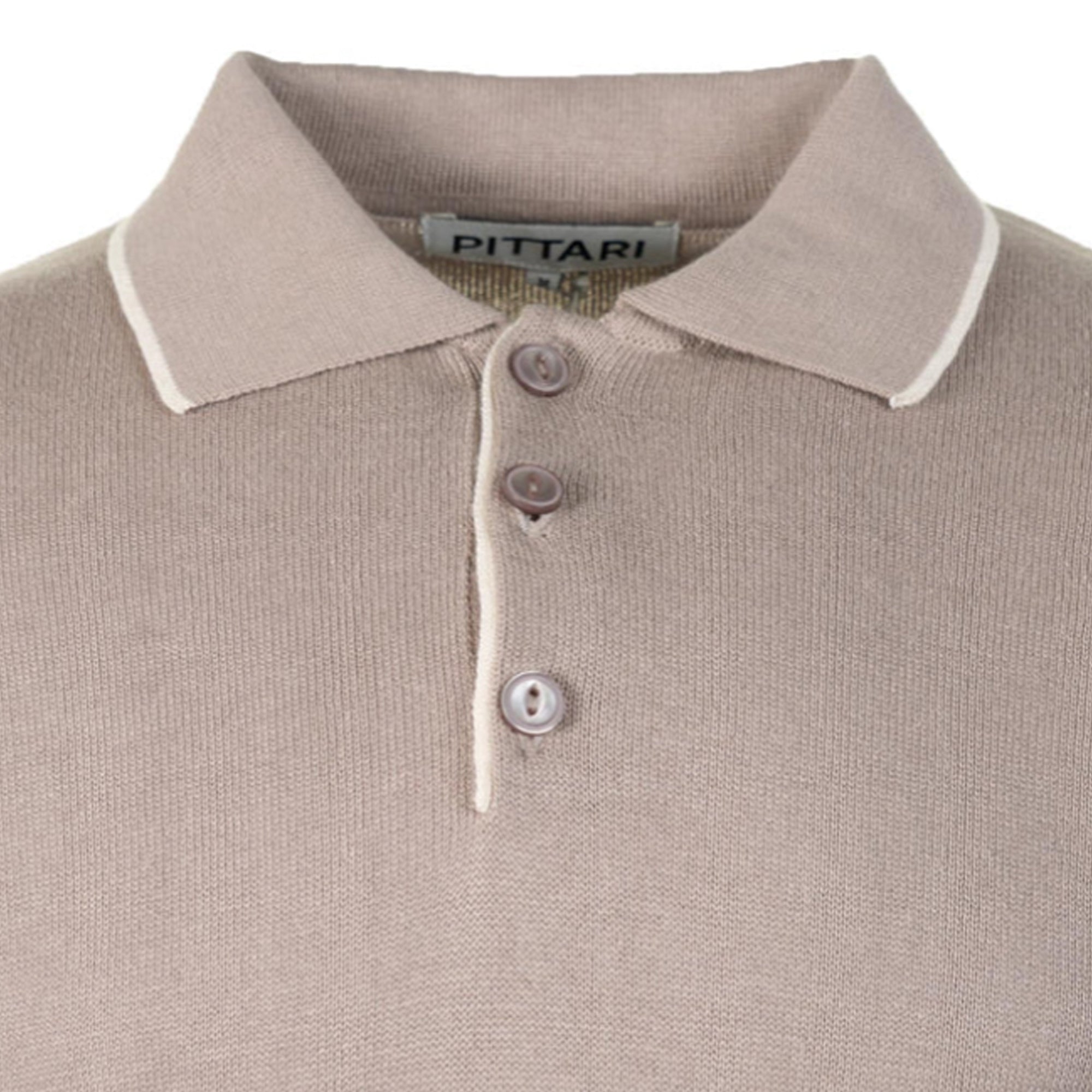 Short Sleeve Polo Tipping - Biscotto