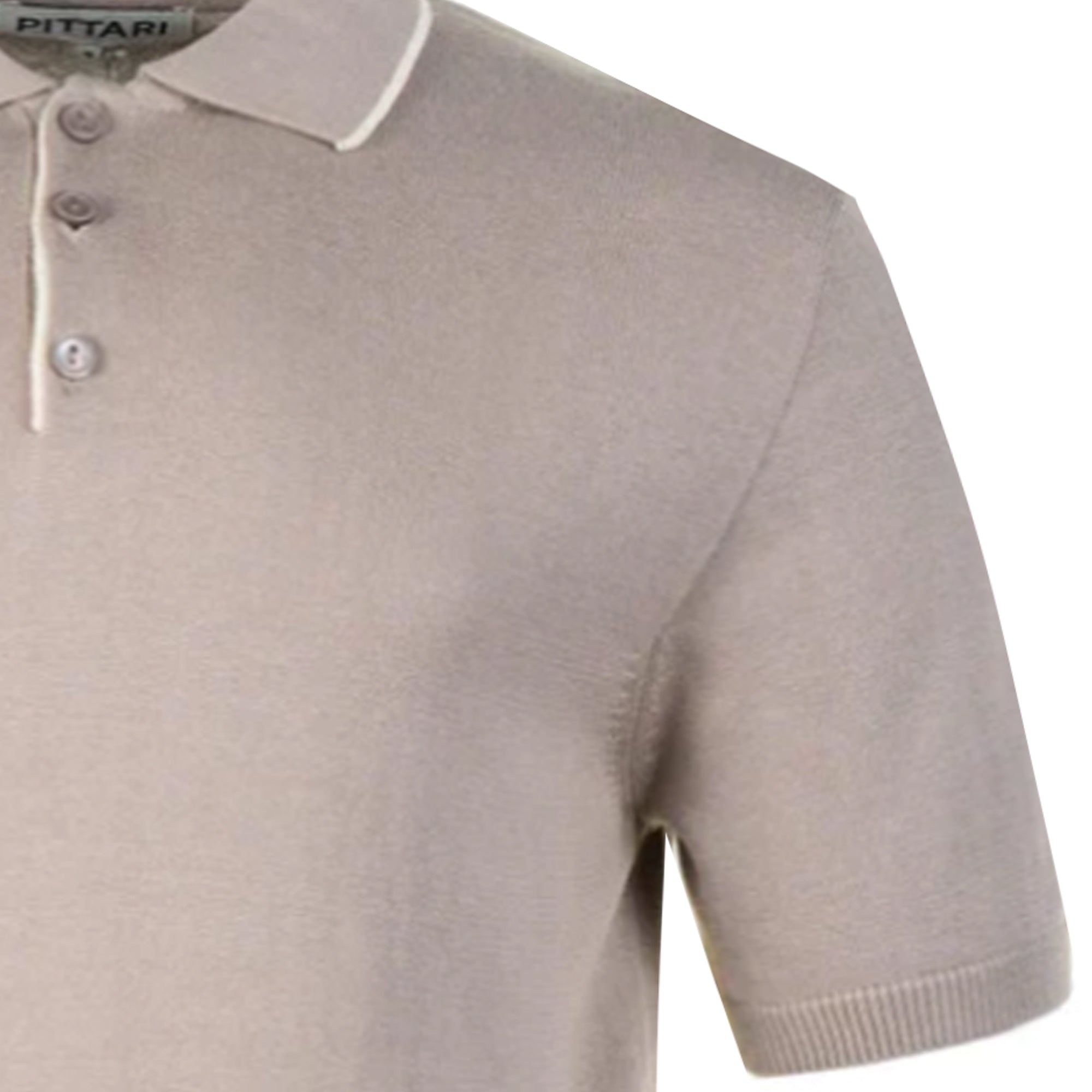 Short Sleeve Polo Tipping - Biscotto