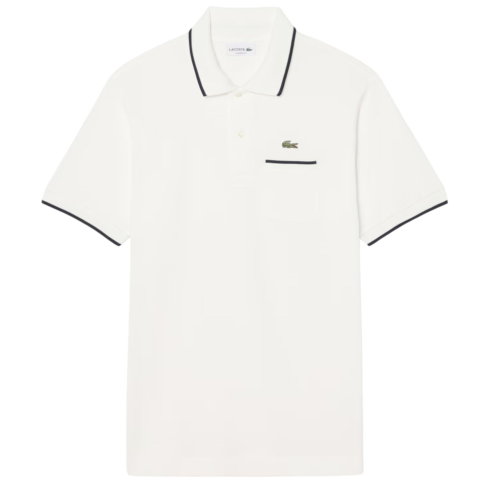 Classic Fit Pocket Accent Polo Shirt - White