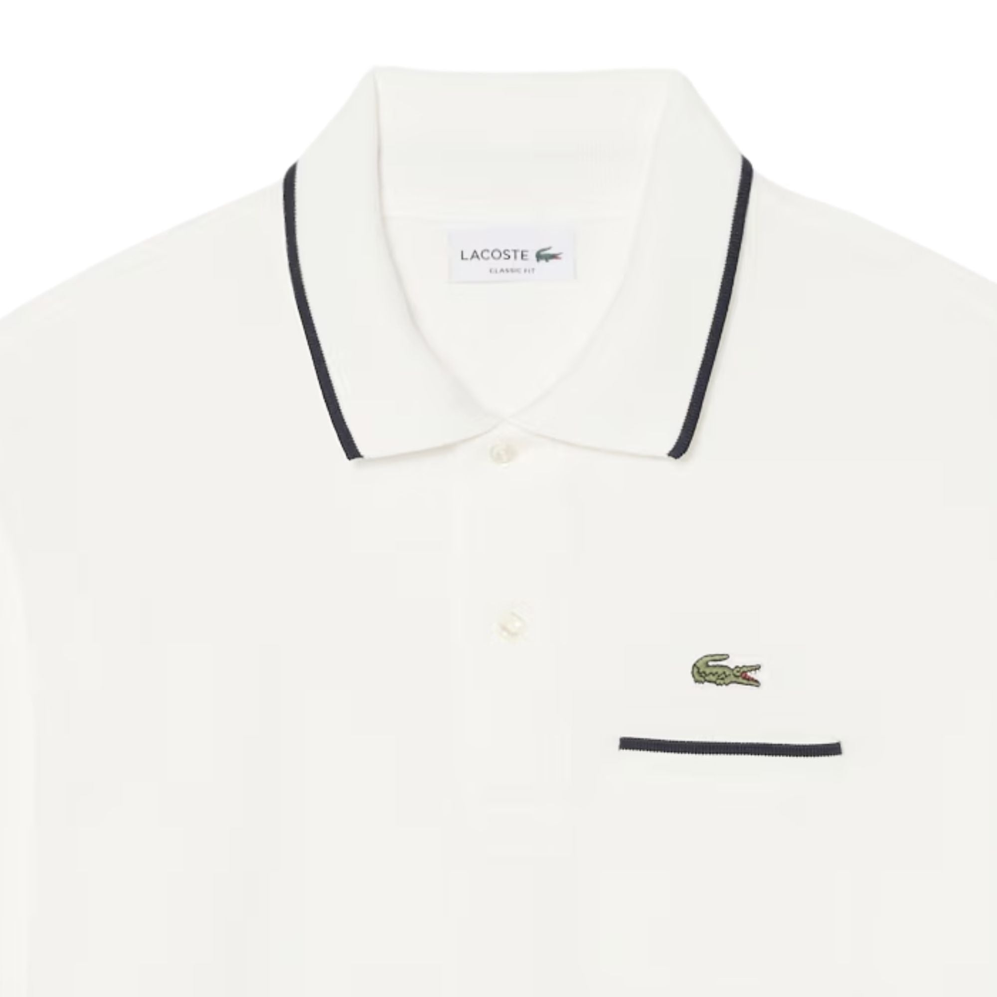 Classic Fit Pocket Accent Polo Shirt - White