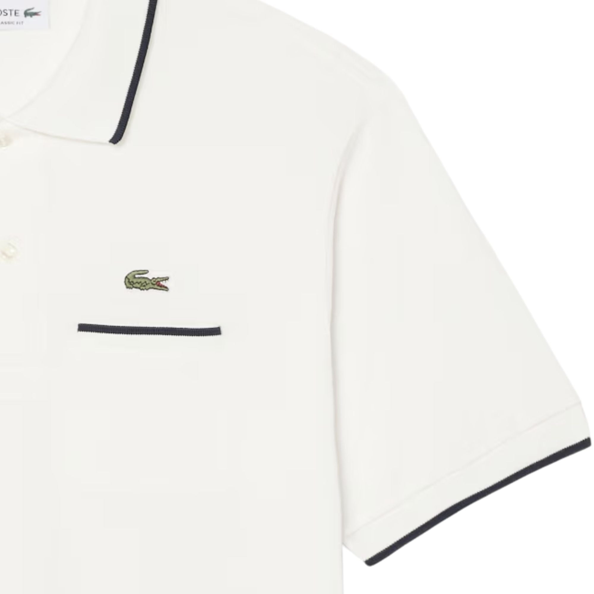 Classic Fit Pocket Accent Polo Shirt - White
