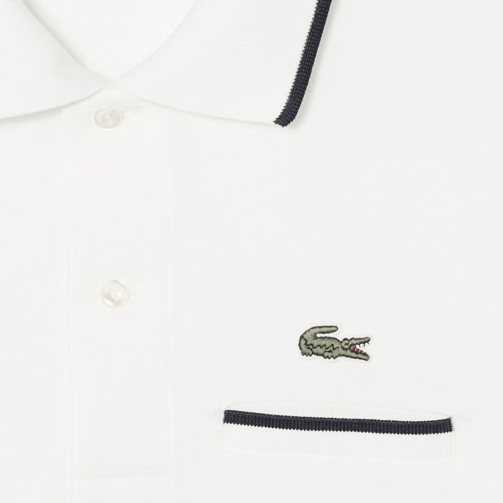 Classic Fit Pocket Accent Polo Shirt - White