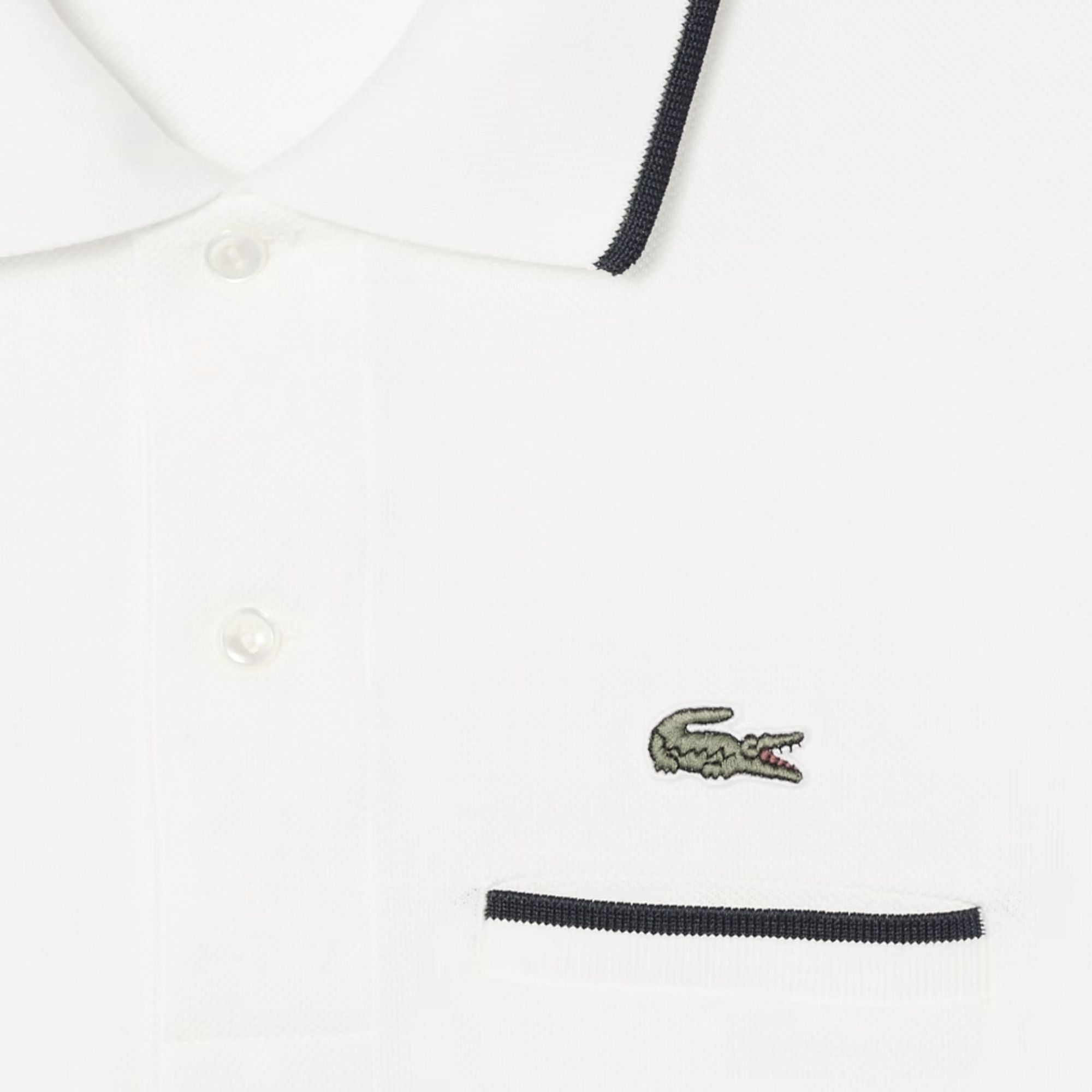 Classic Fit Pocket Accent Polo Shirt - White