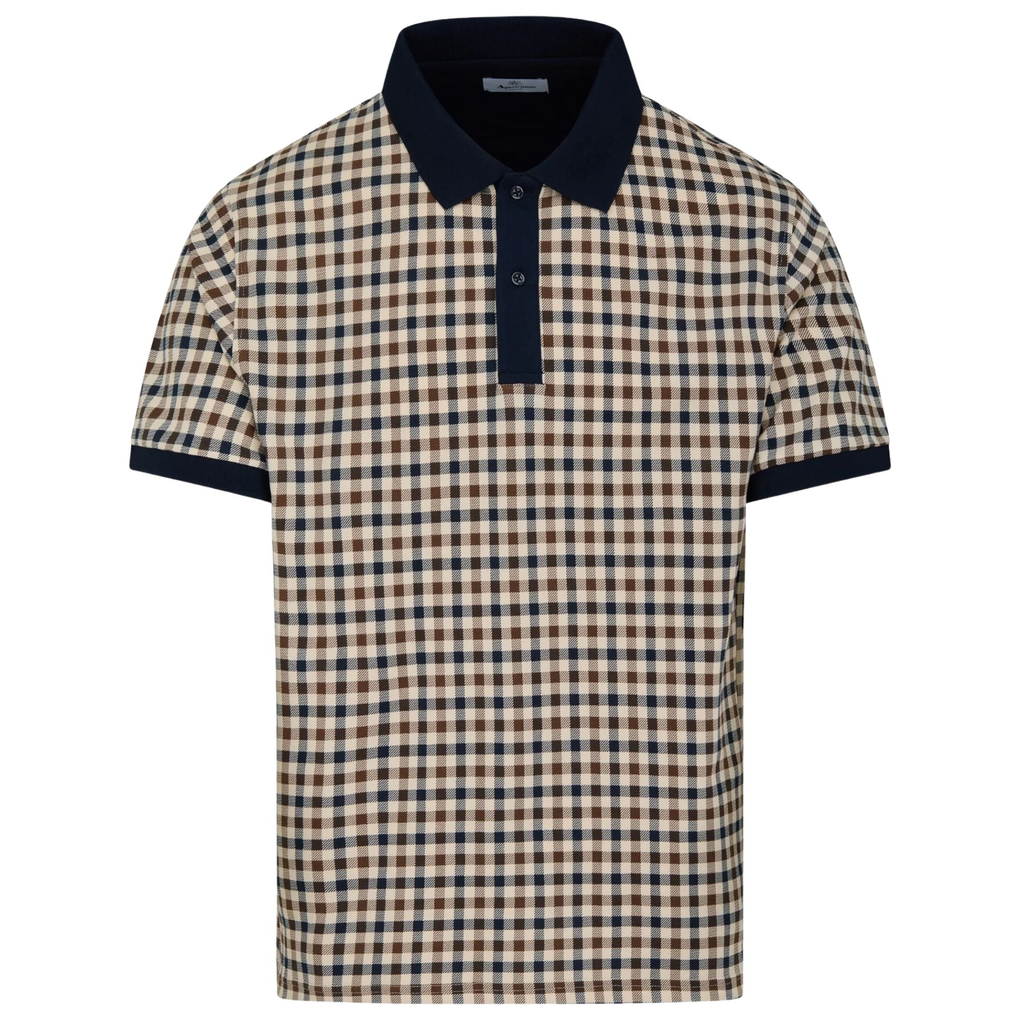 Aquascutum Club Check Polo Shirt - Navy – Stuarts London