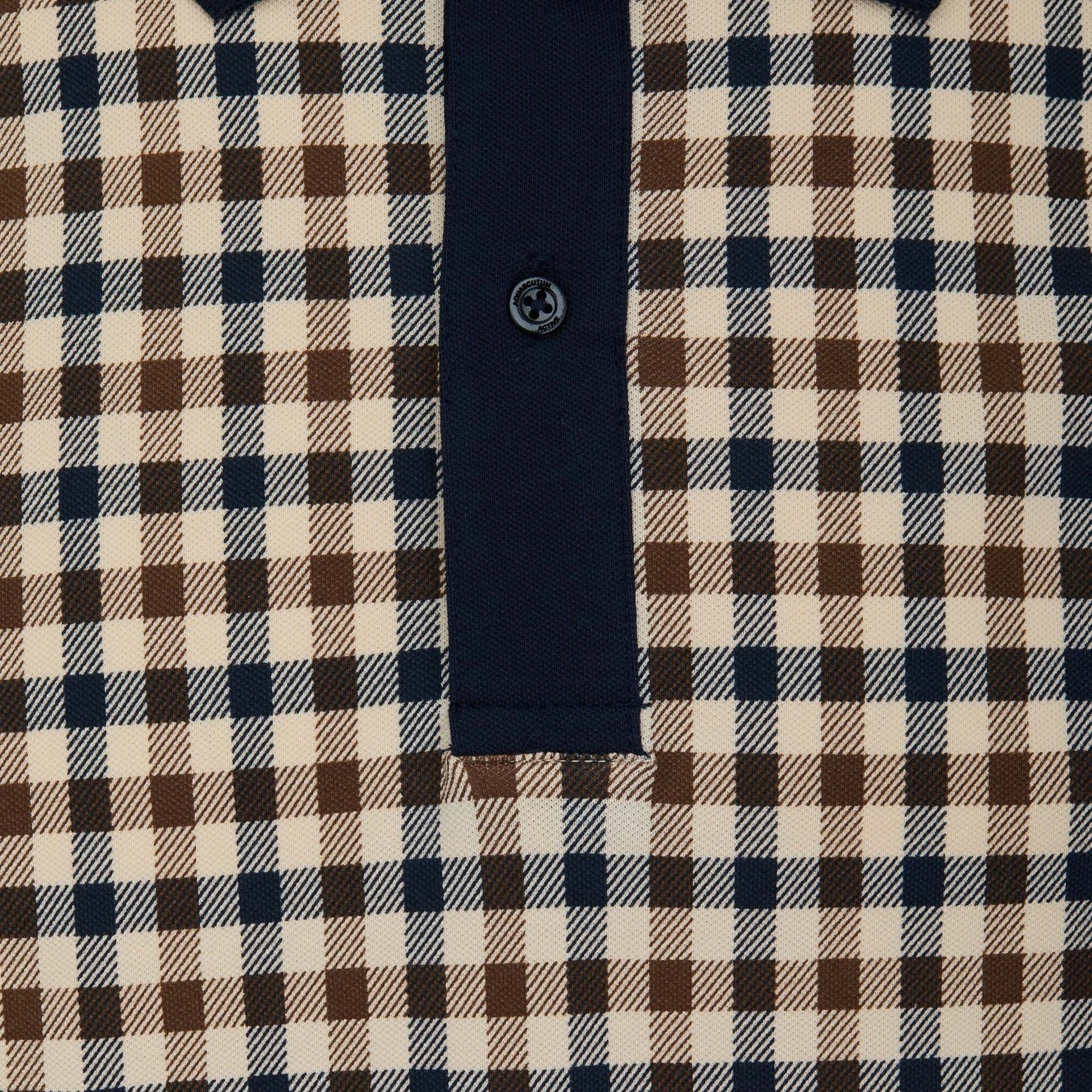 Aquascutum Club Check Polo Shirt - Navy – Stuarts London