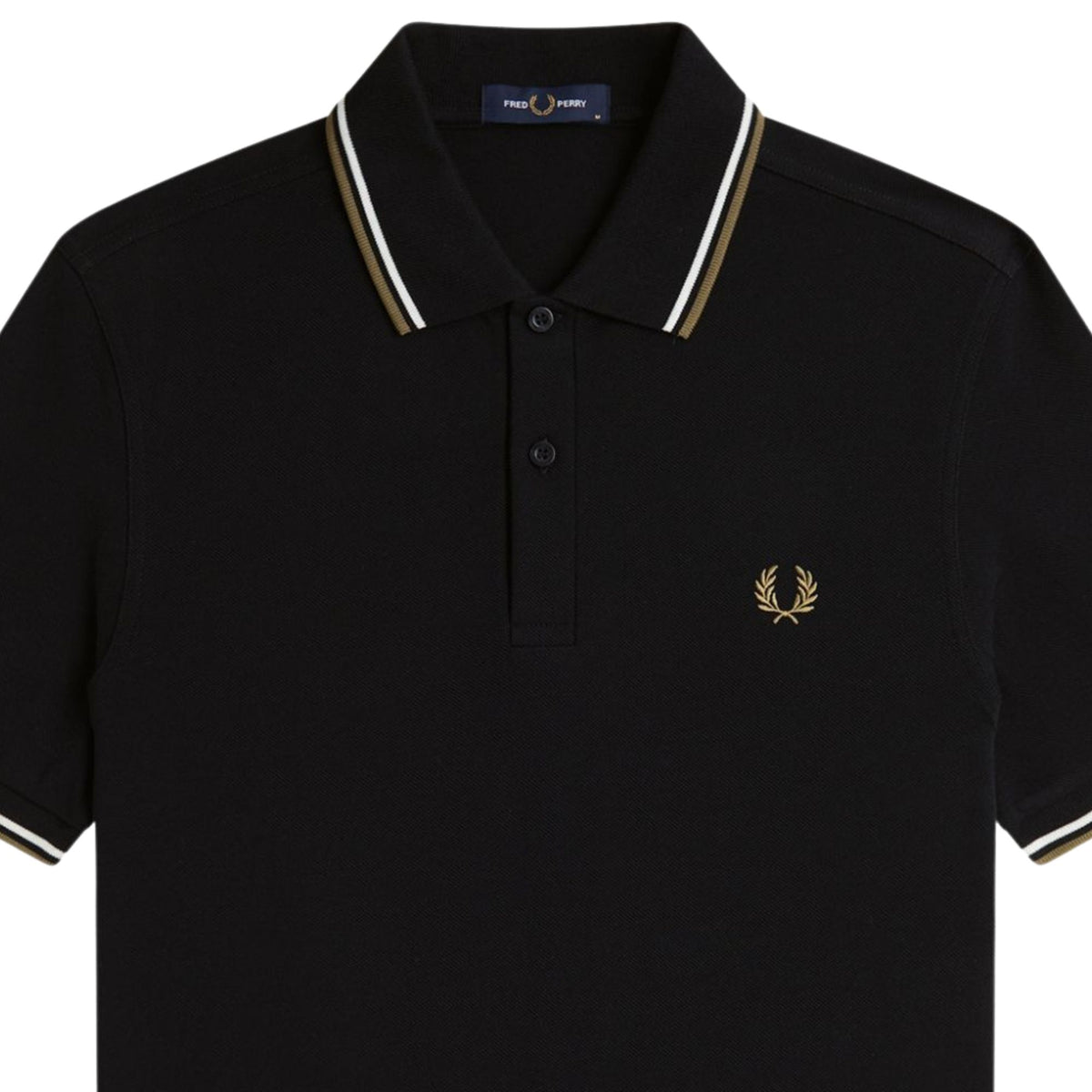 Fred Perry M3600 Twin Tipped Polo - Black/Snow White/Bronze