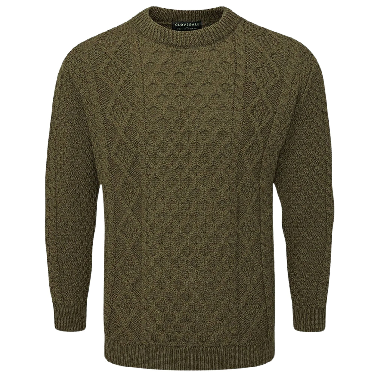 Gloverall Aran Jumper - Army Green