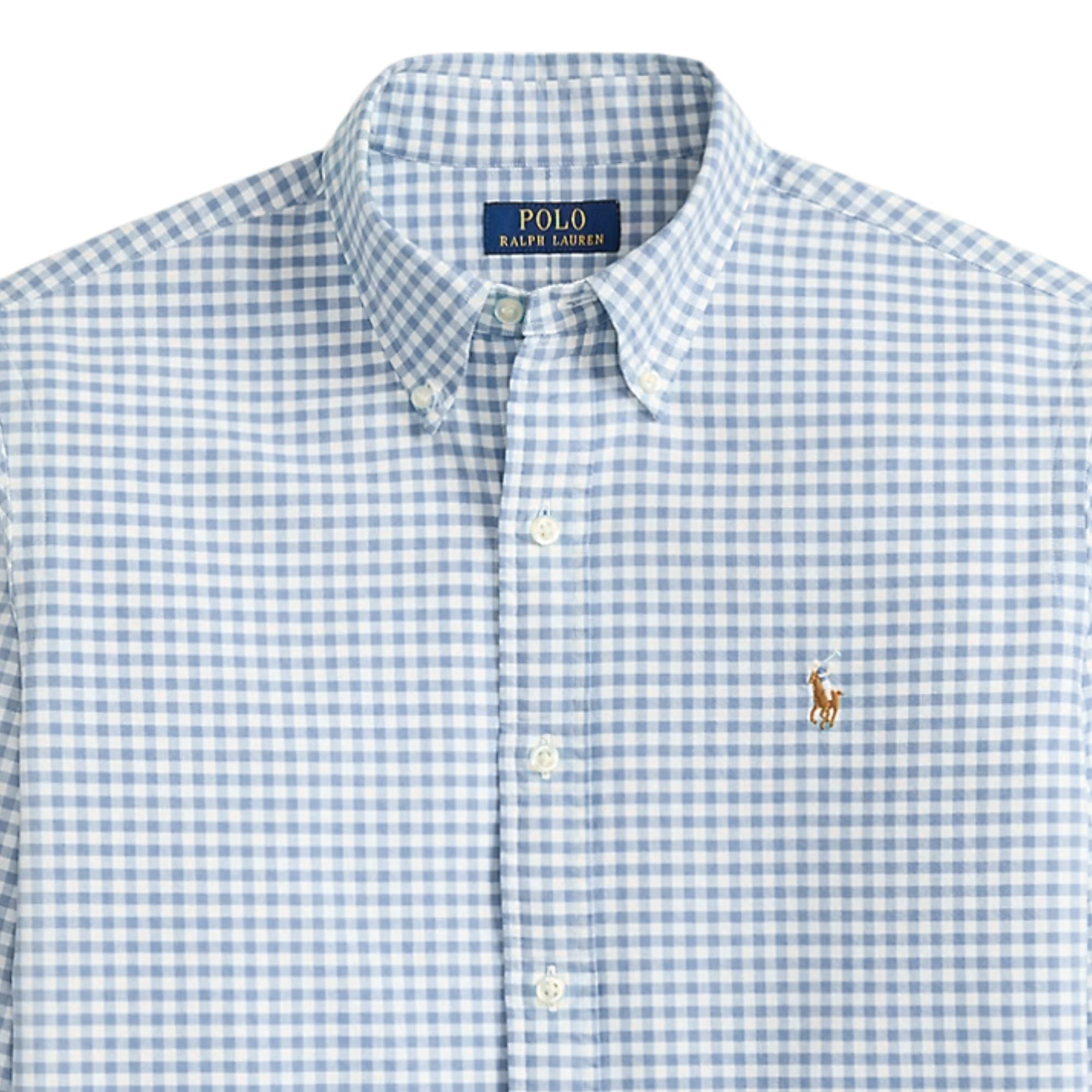 Polo Ralph Lauren Custom Fit Gingham Oxford Shirt - Blue