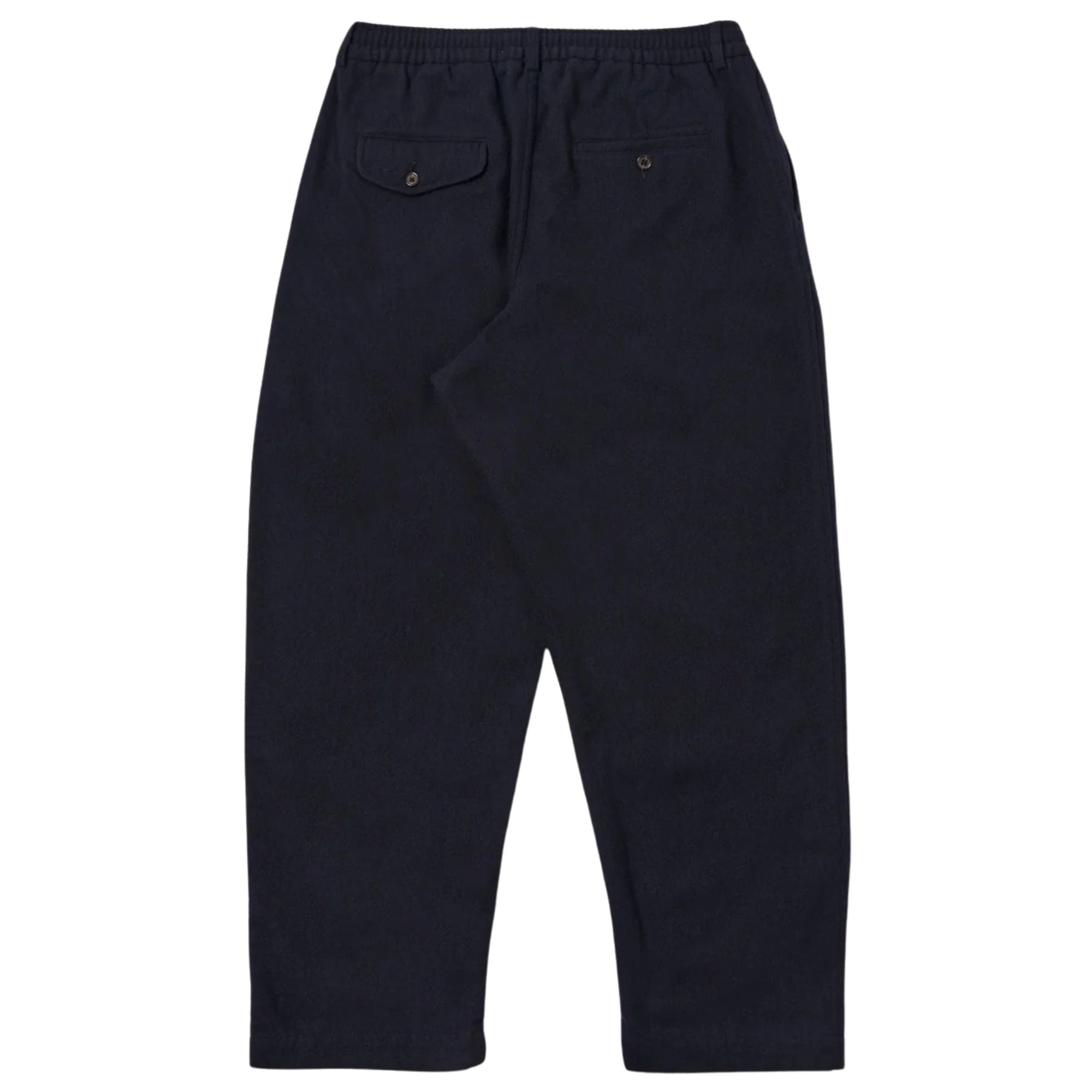 Universal Works Pleated Track Pant Robin Wool Mix - Dark Navy