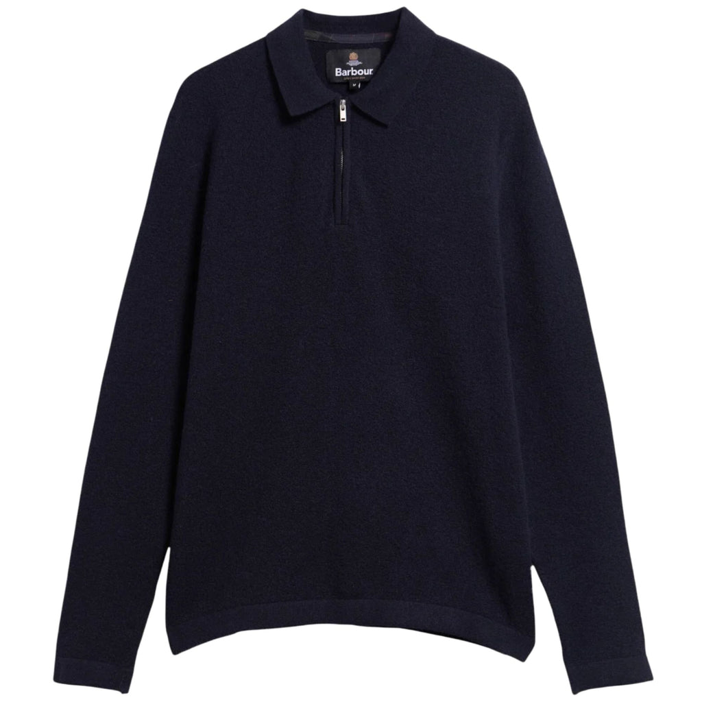 Barbour Bearsted Knitted Zip Polo Shirt - Dark Navy