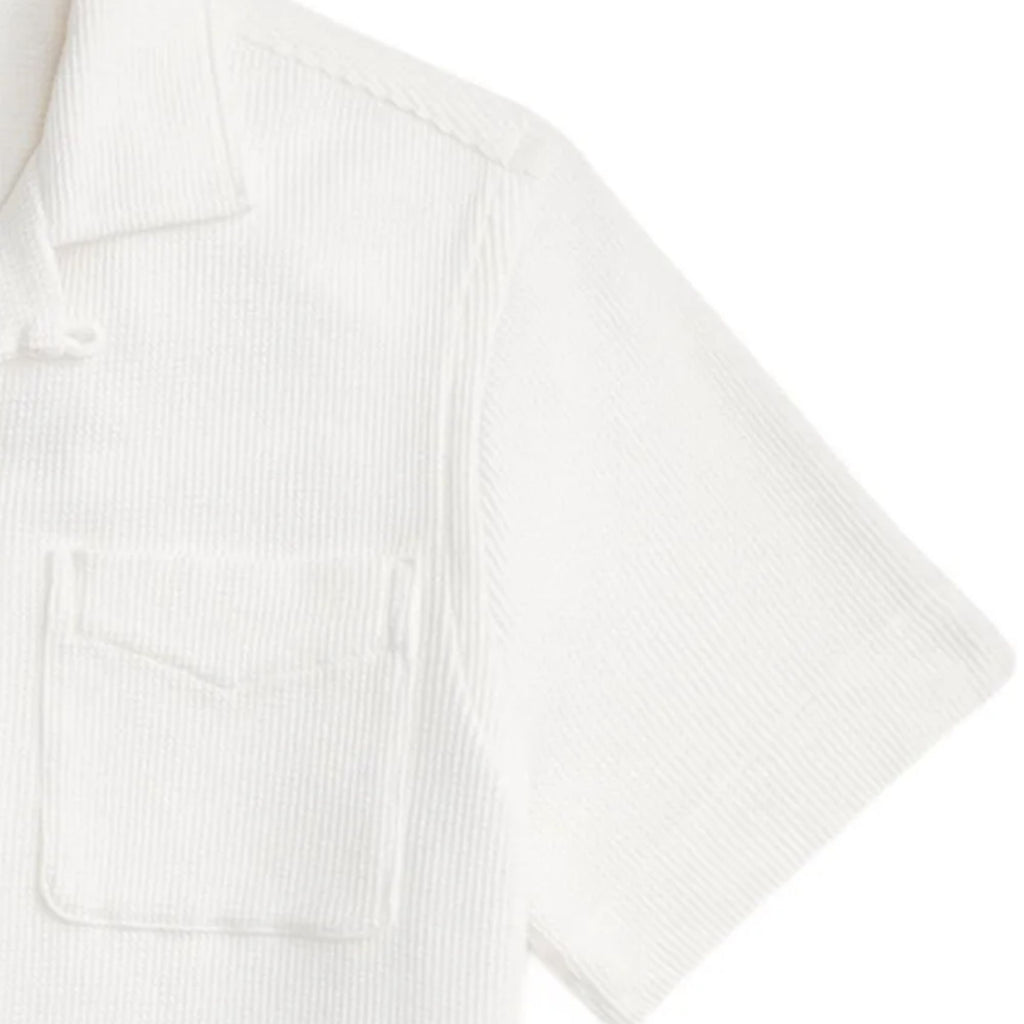 Polo Ralph Lauren Waffle Knit Camp Collar Shirt - White