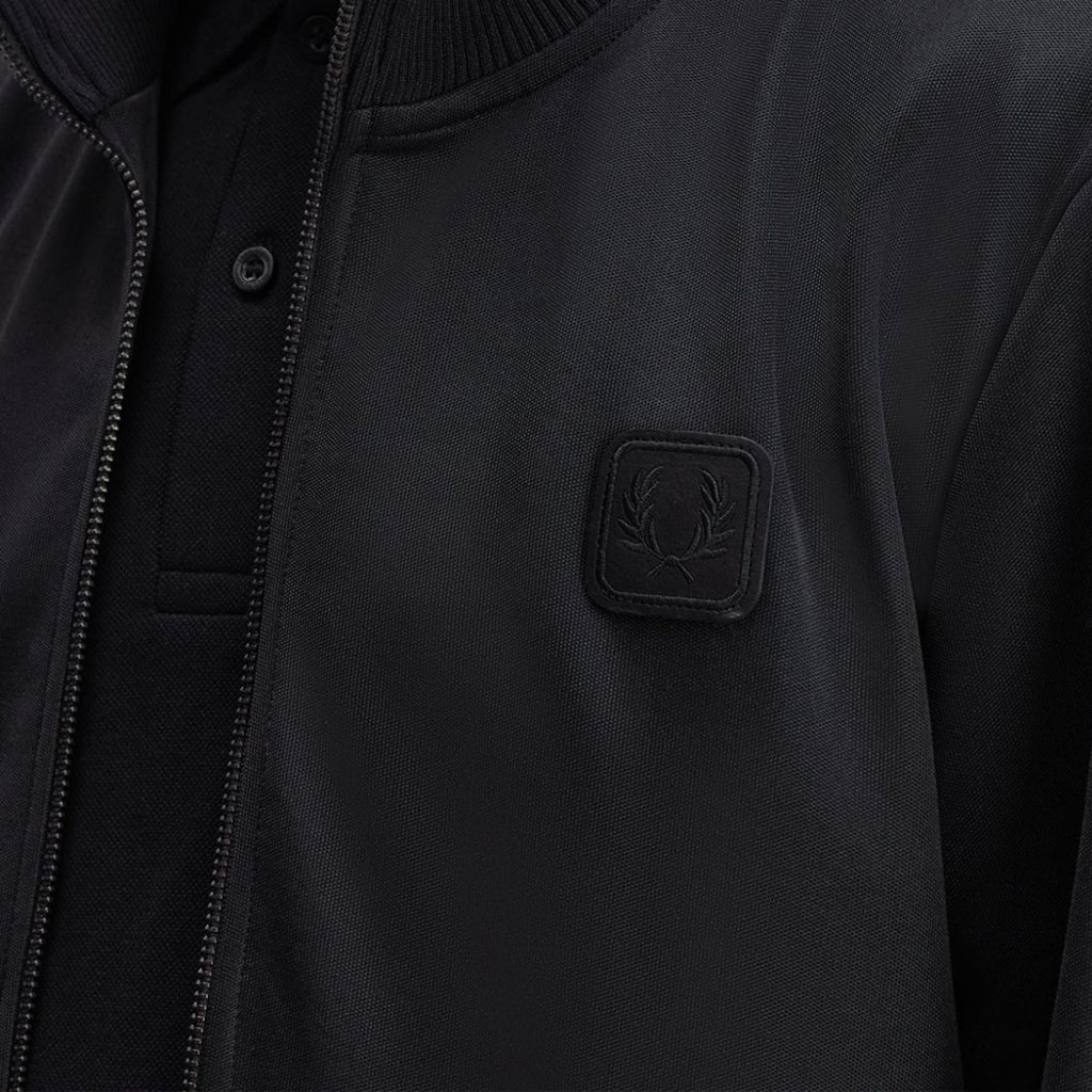 Fred Perry Leather Patch Track Jacket - Black