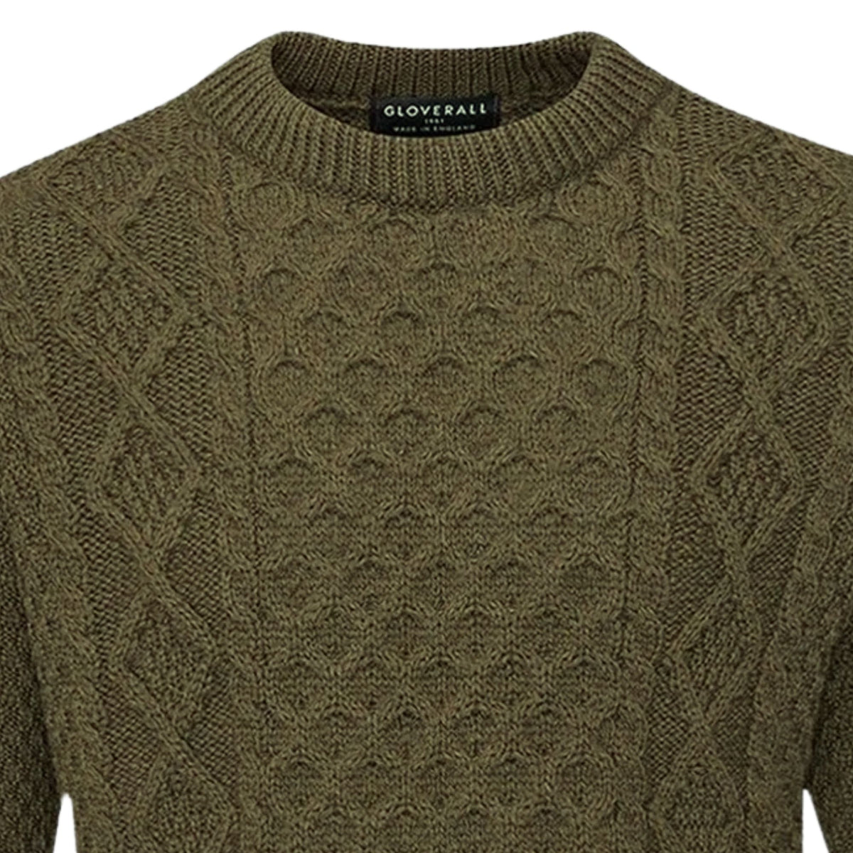 Gloverall Aran Jumper - Army Green