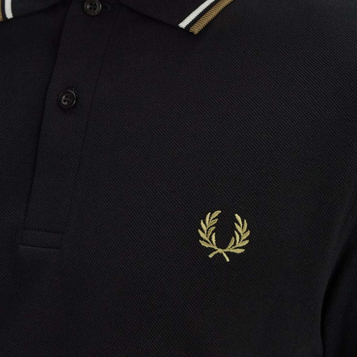 Fred Perry M3600 Twin Tipped Polo - Black/Snow White/Bronze