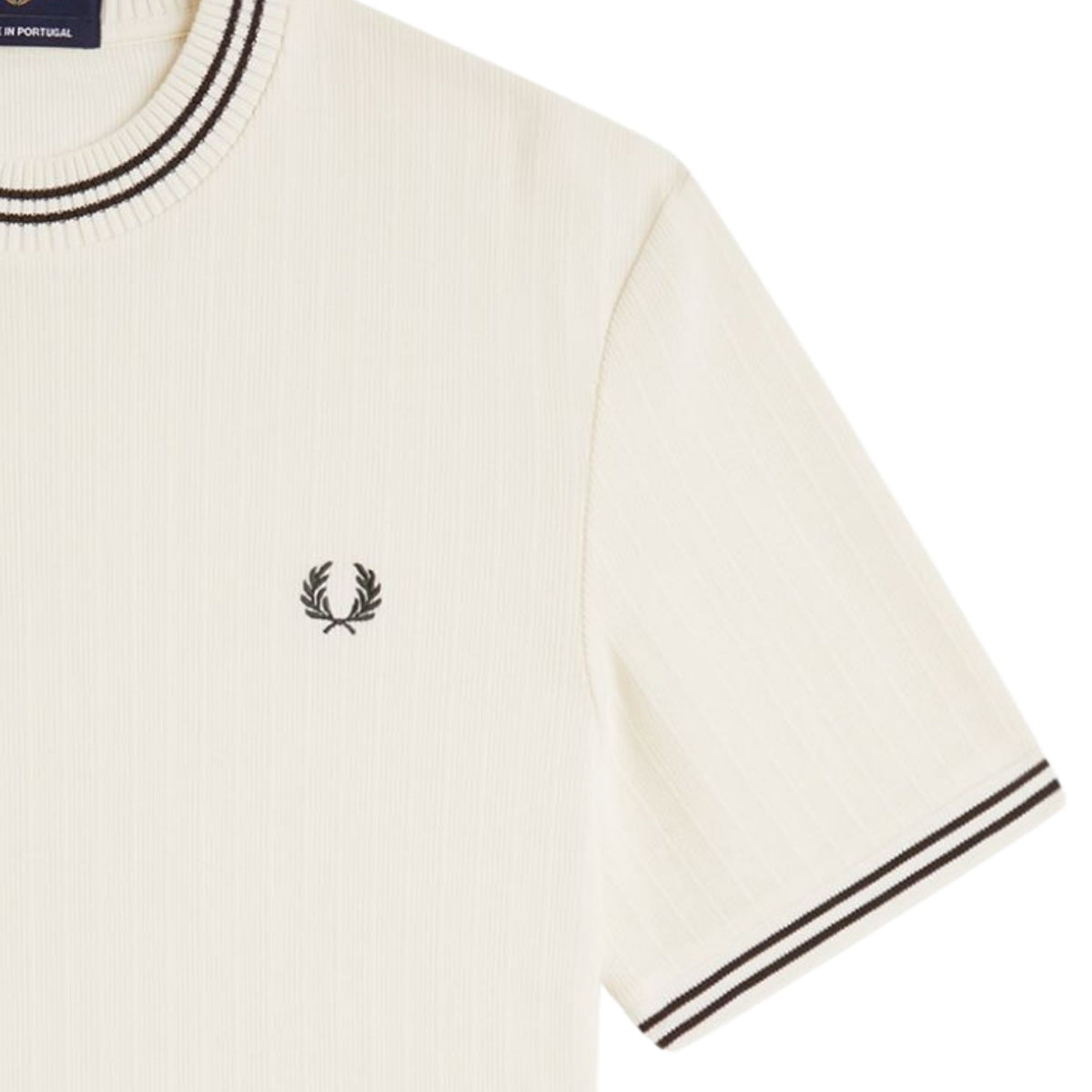 Fred Perry Ribbed Jersey T-Shirt - Ecru