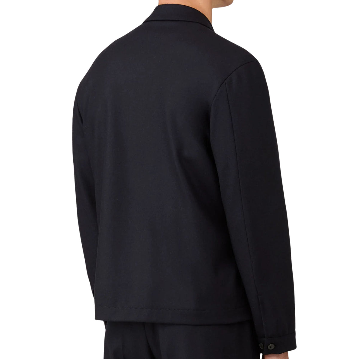 Sunspel Boiled Wool Zip Jacket - Navy
