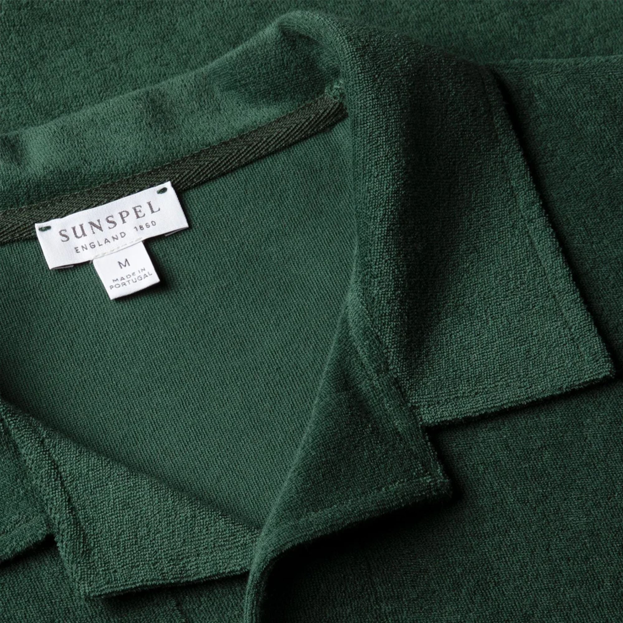 Sunspel Towelling Polo Shirt - Forest