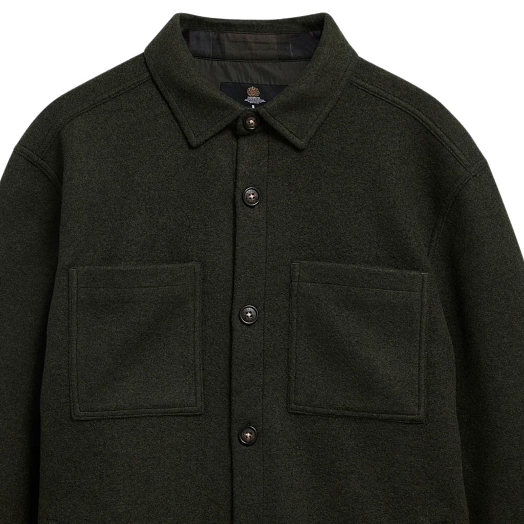 Barbour Marltown Tailored Wool Blend Overshirt - Sage