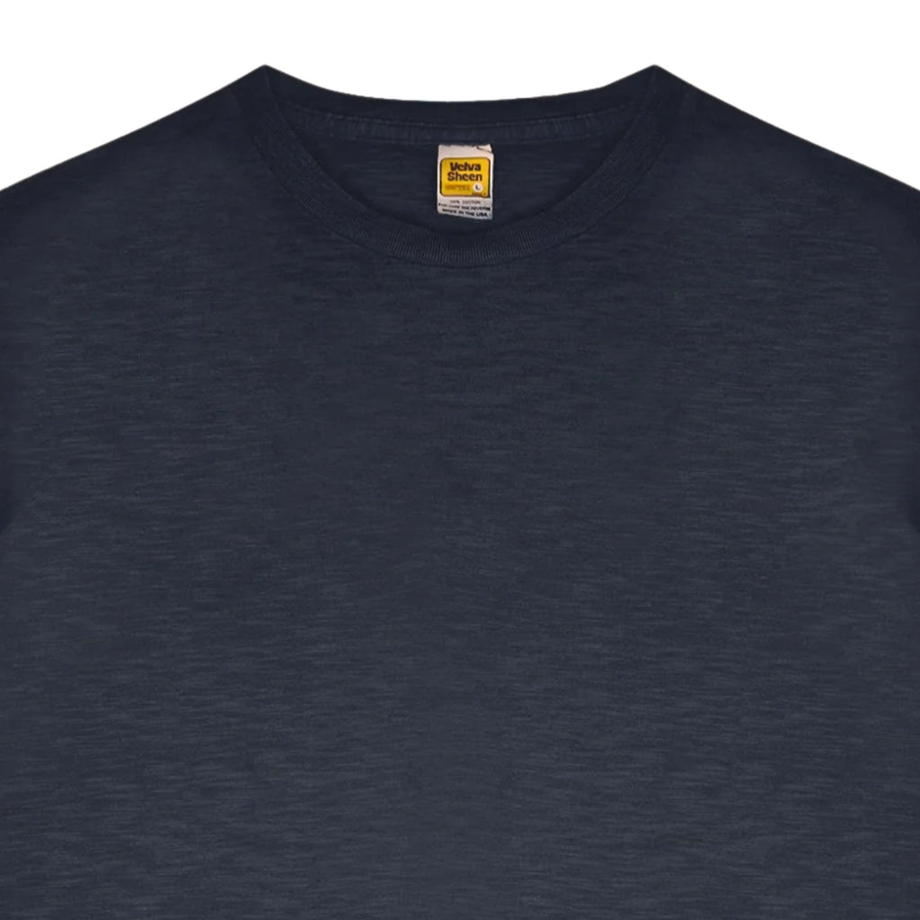 Velva Sheen Rolled Short Sleeve Crew Neck T-Shirt - Navy