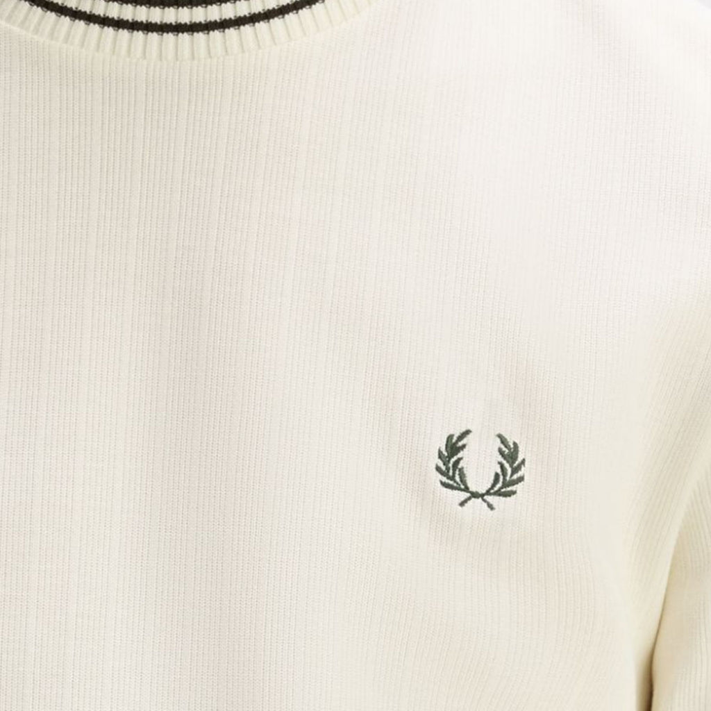 Fred Perry Ribbed Jersey T-Shirt - Ecru