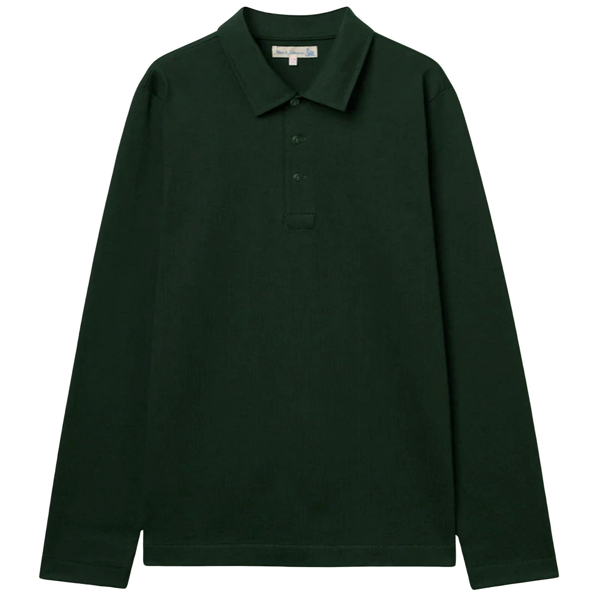 Merz b Schwanen 2MPOLO01LS Mid-Century Machine Refined Fit Polo Longsleeve - Forest
