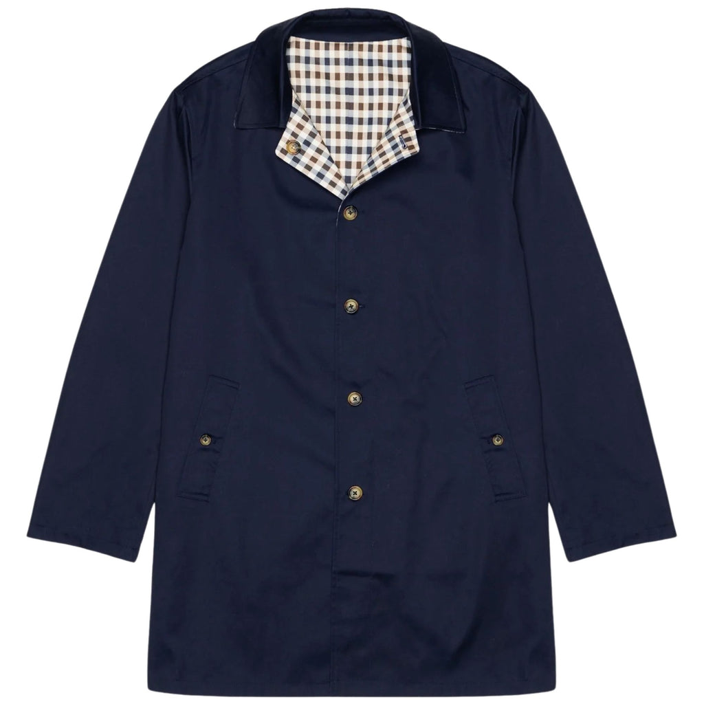 Aquascutum Archival Reversible Mid Coat - Navy