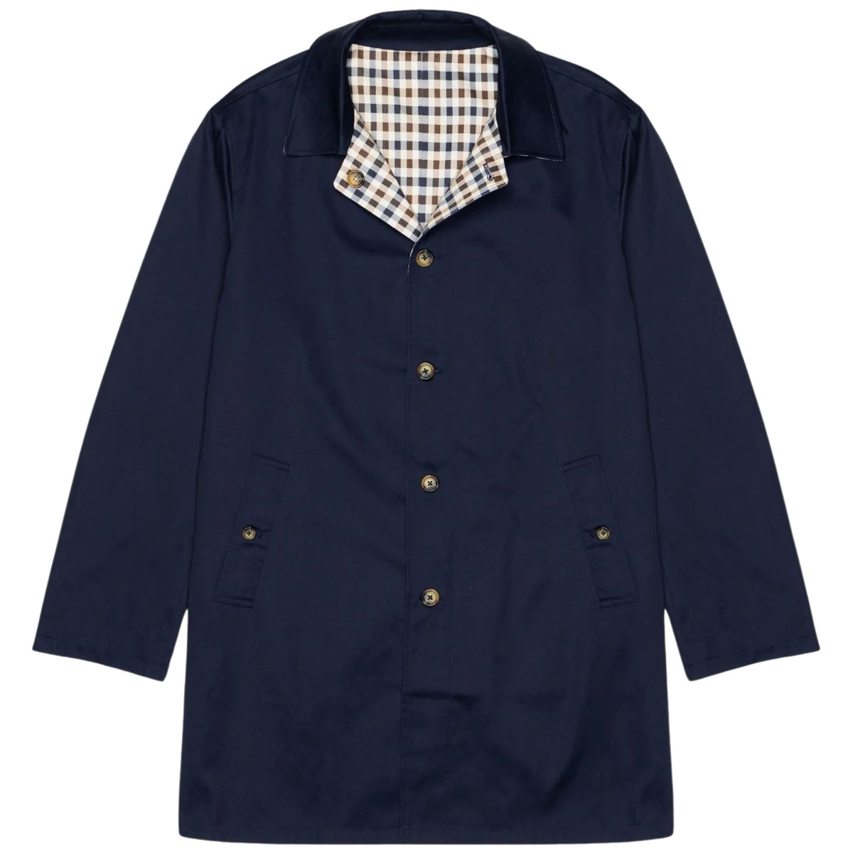 Aquascutum Archival Reversible Mid Coat - Navy