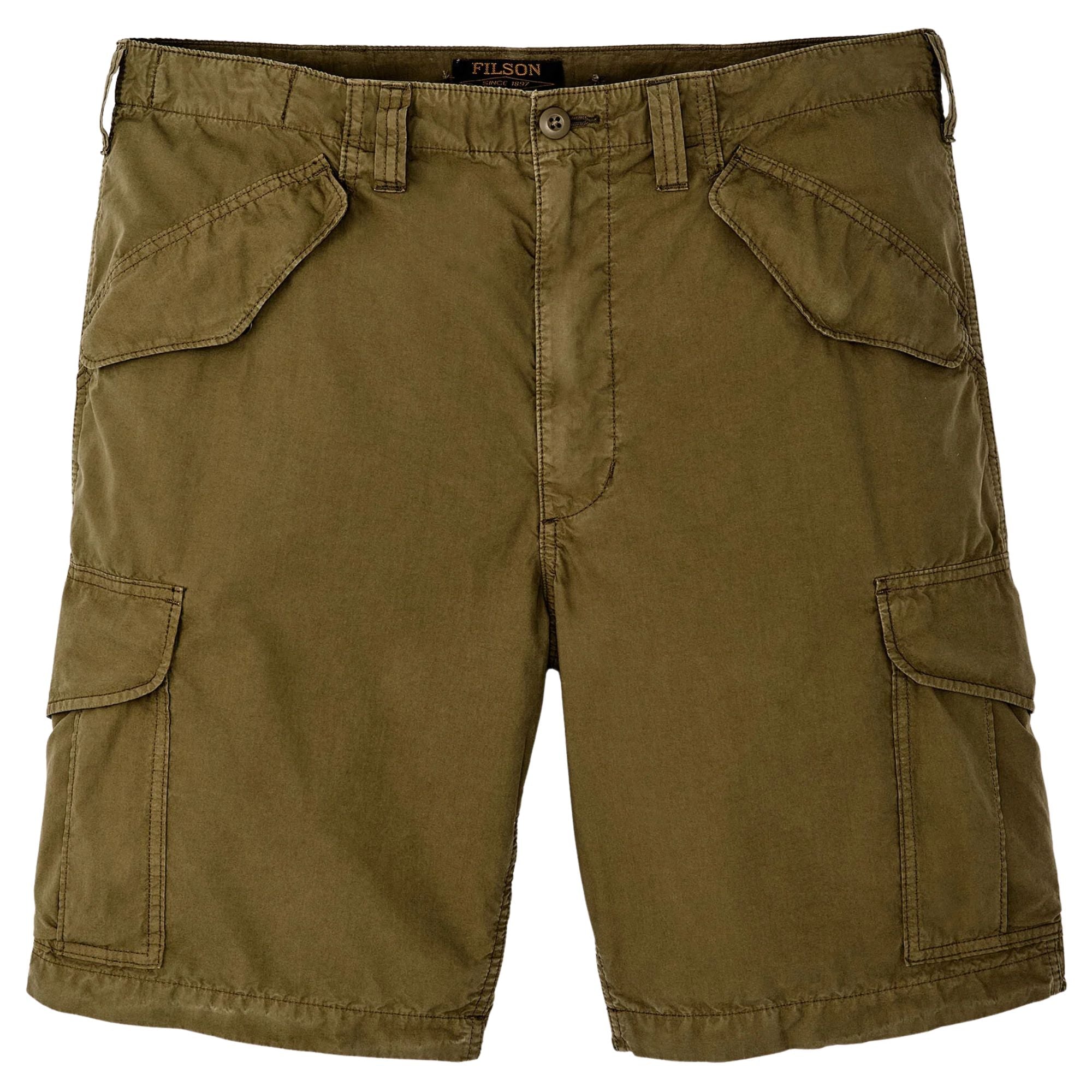 Tropical Poplin Cargo Shorts - Mili Olive